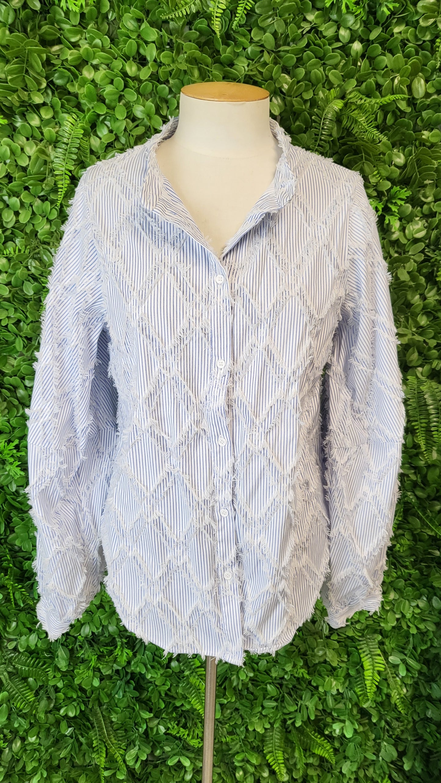 Drama The Label Blue/White Fringe Shirt (10)