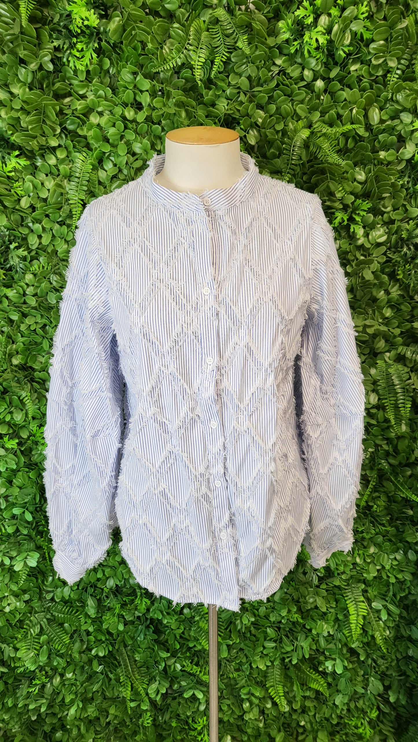 Drama The Label Blue/White Fringe Shirt (10)