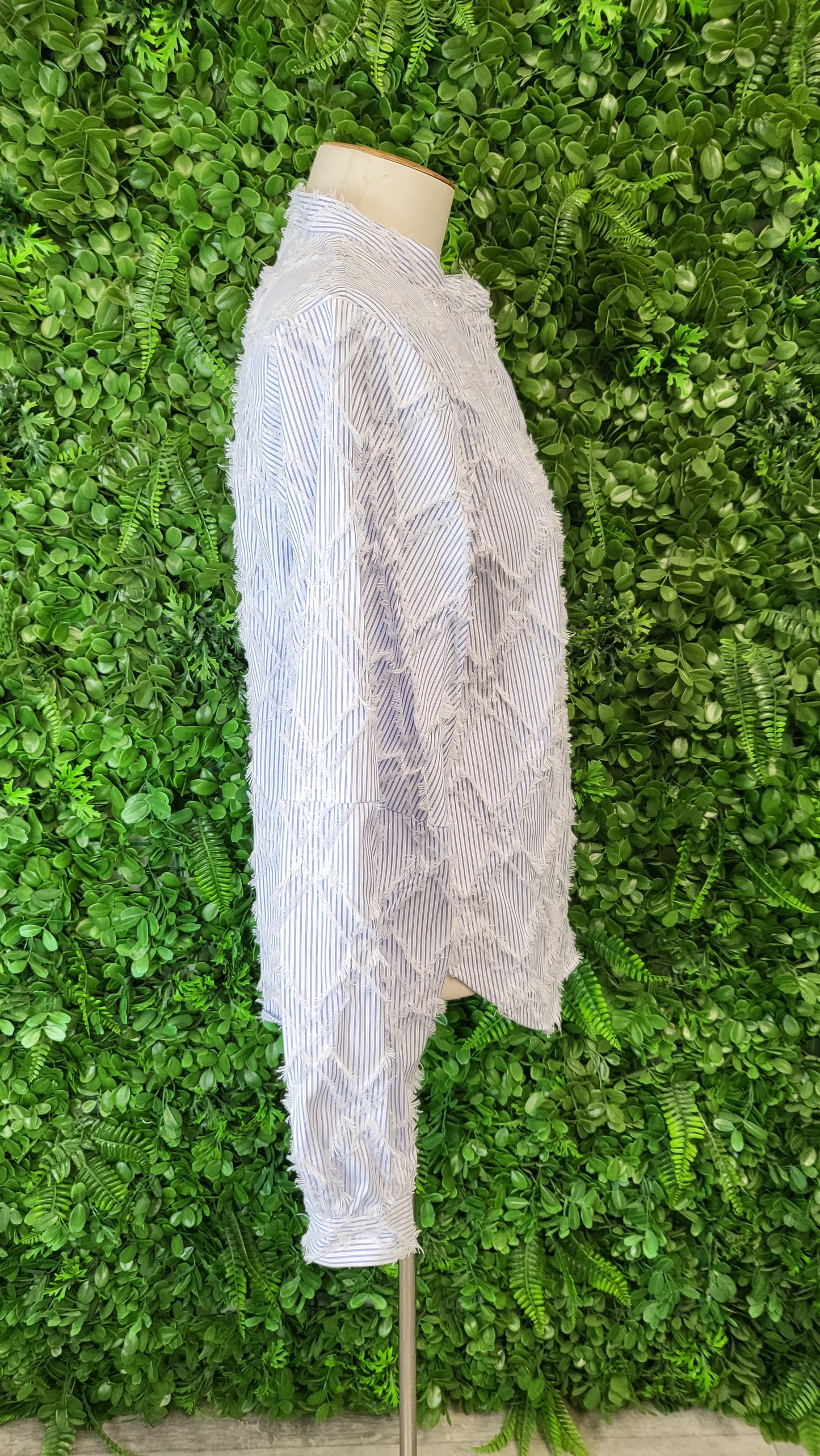 Drama The Label Blue/White Fringe Shirt (10)