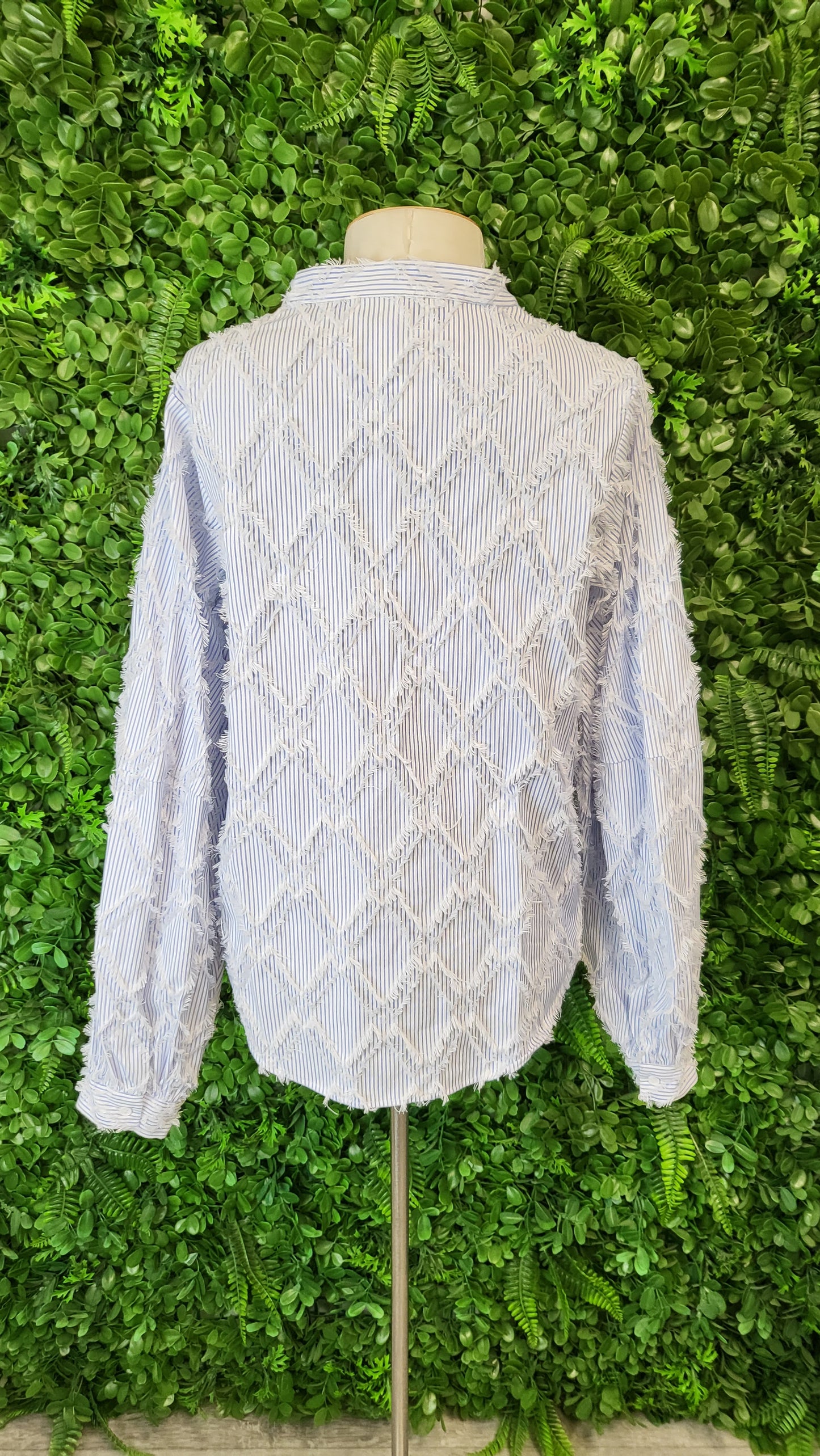 Drama The Label Blue/White Fringe Shirt (10)