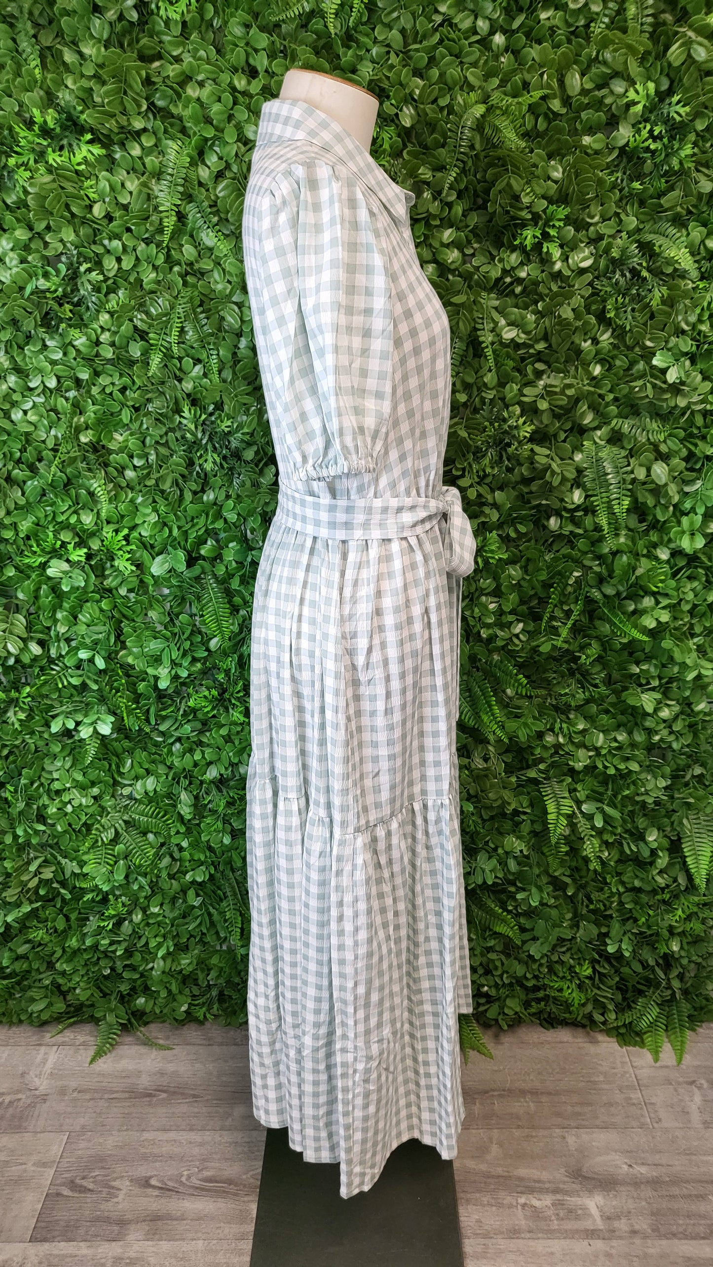 Drama The Label Green Gingham Dress (10)