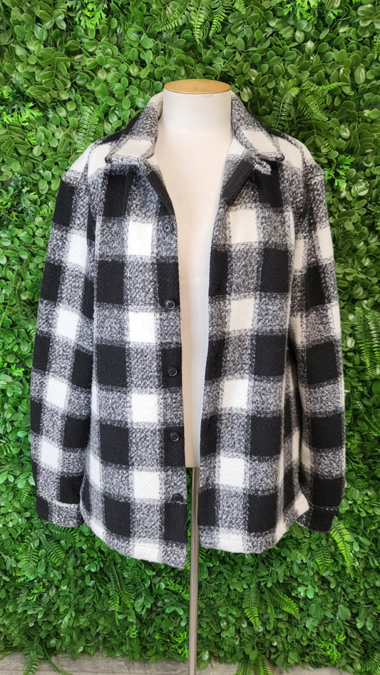 All Saints Black/White Shacket/Overshirt (14-16)