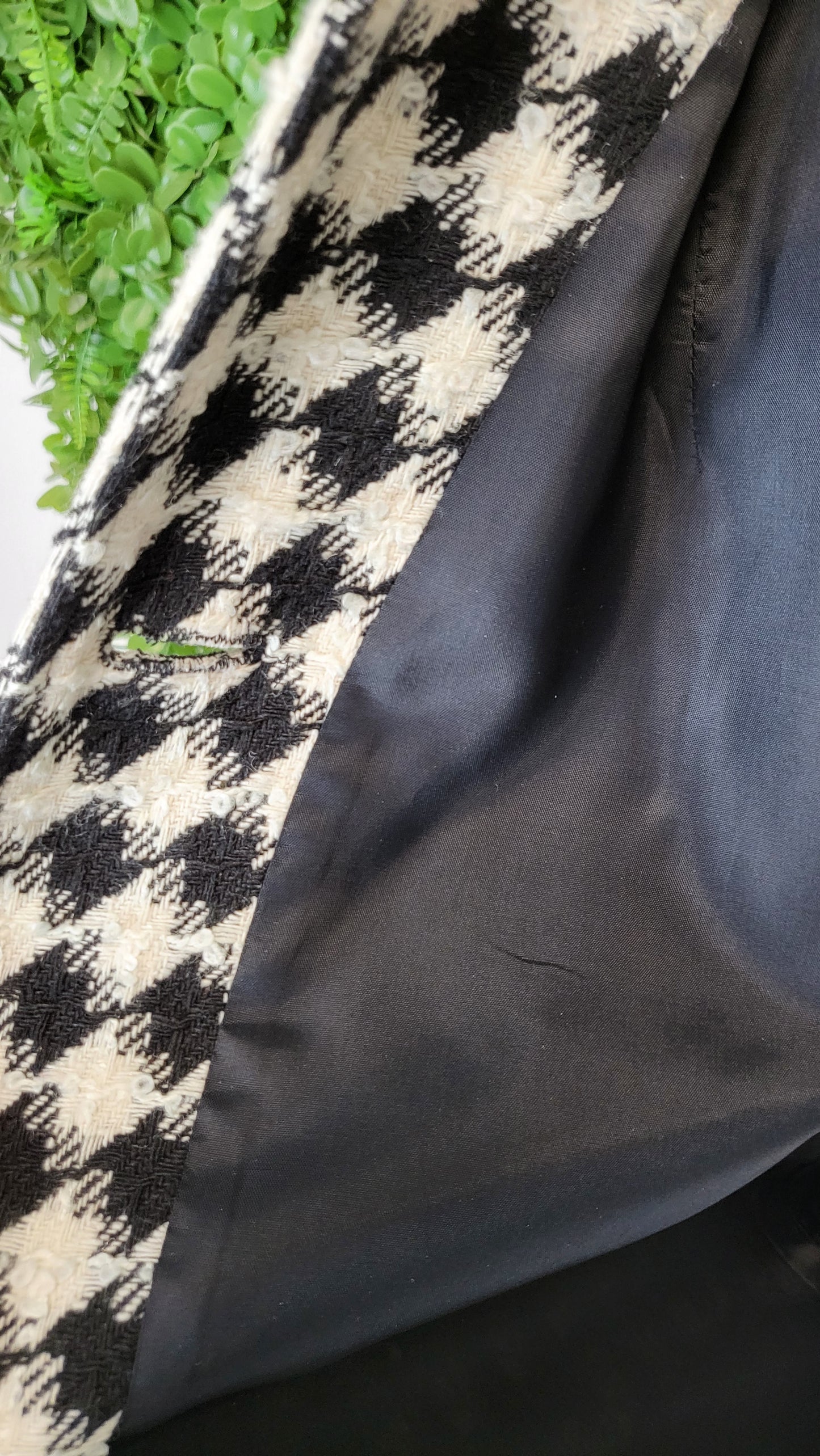L'officiel Black/Cream Houndstooth Coat (14)