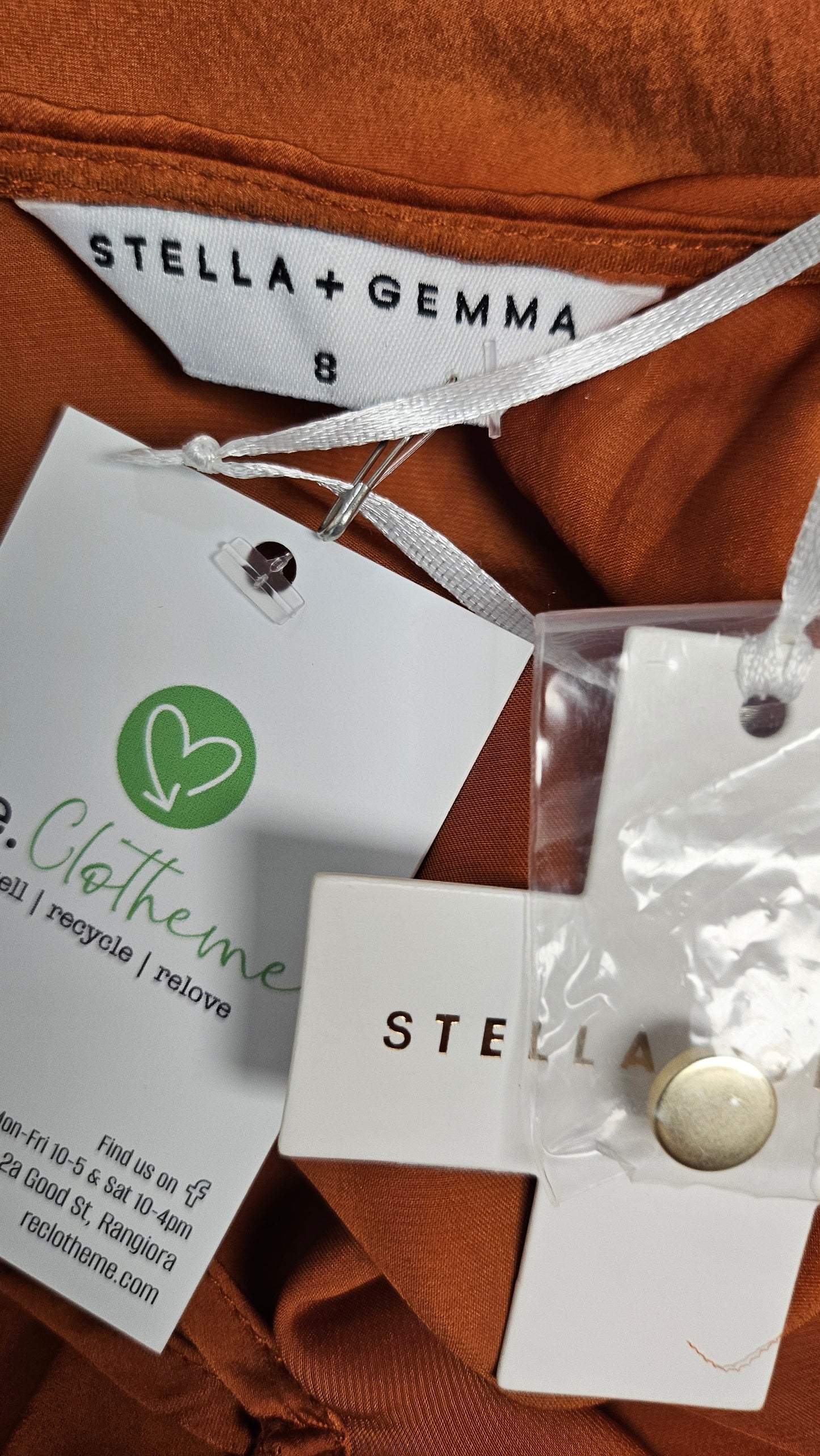Stella+Gemma Rust Sateen Max Dress BNWT (8-10)