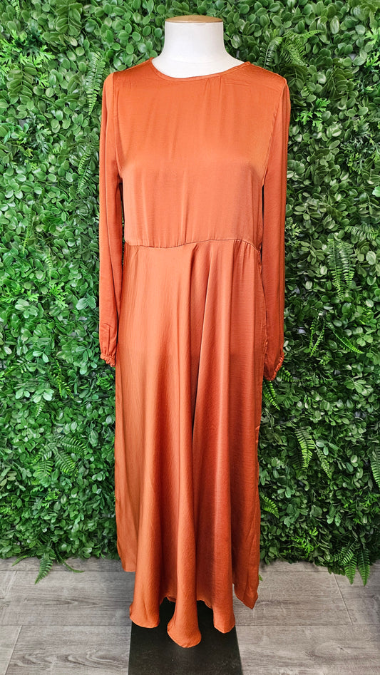 Stella+Gemma Rust Sateen Max Dress BNWT (8-10)