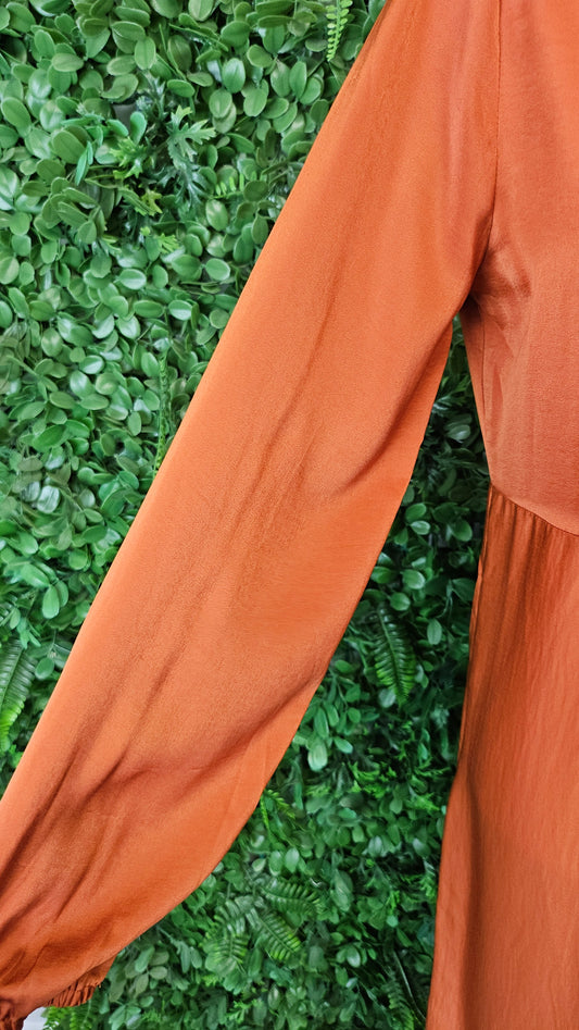 Stella+Gemma Rust Sateen Max Dress BNWT (8-10)
