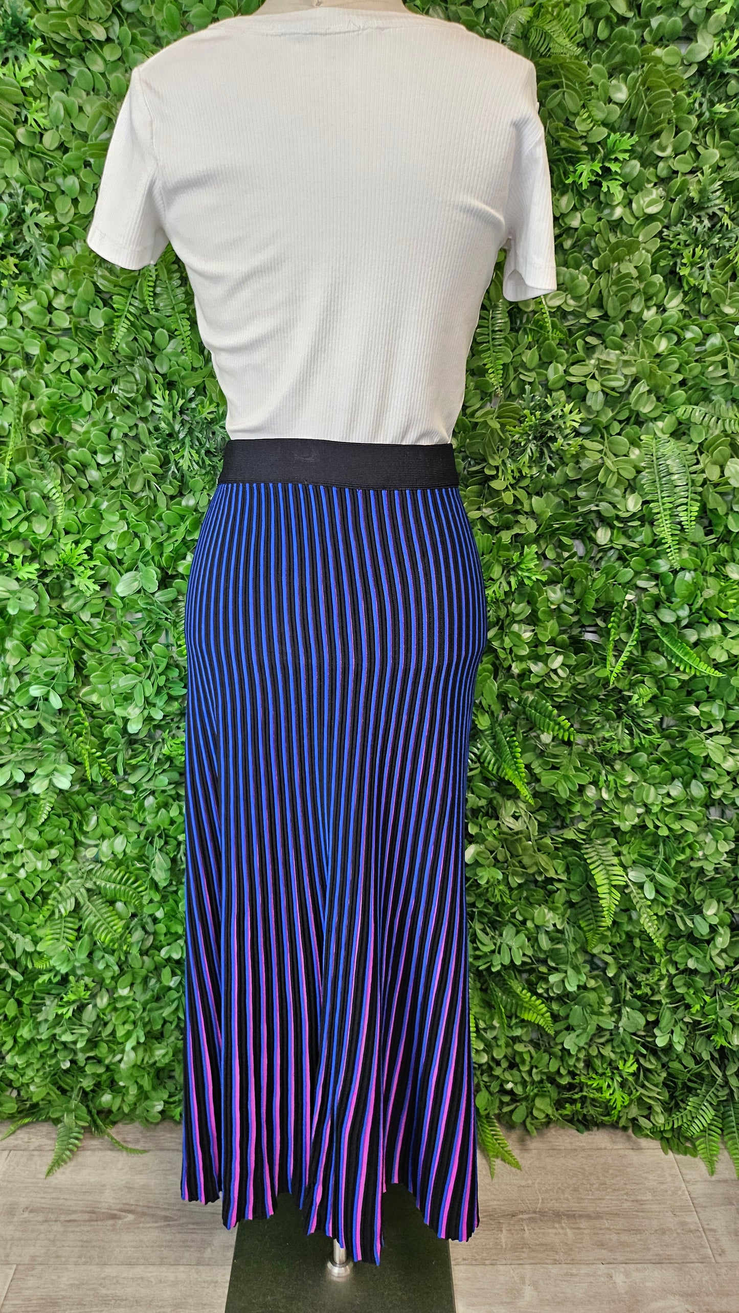 Blue Illusion Multi Stretch Pleat Skirt (10)