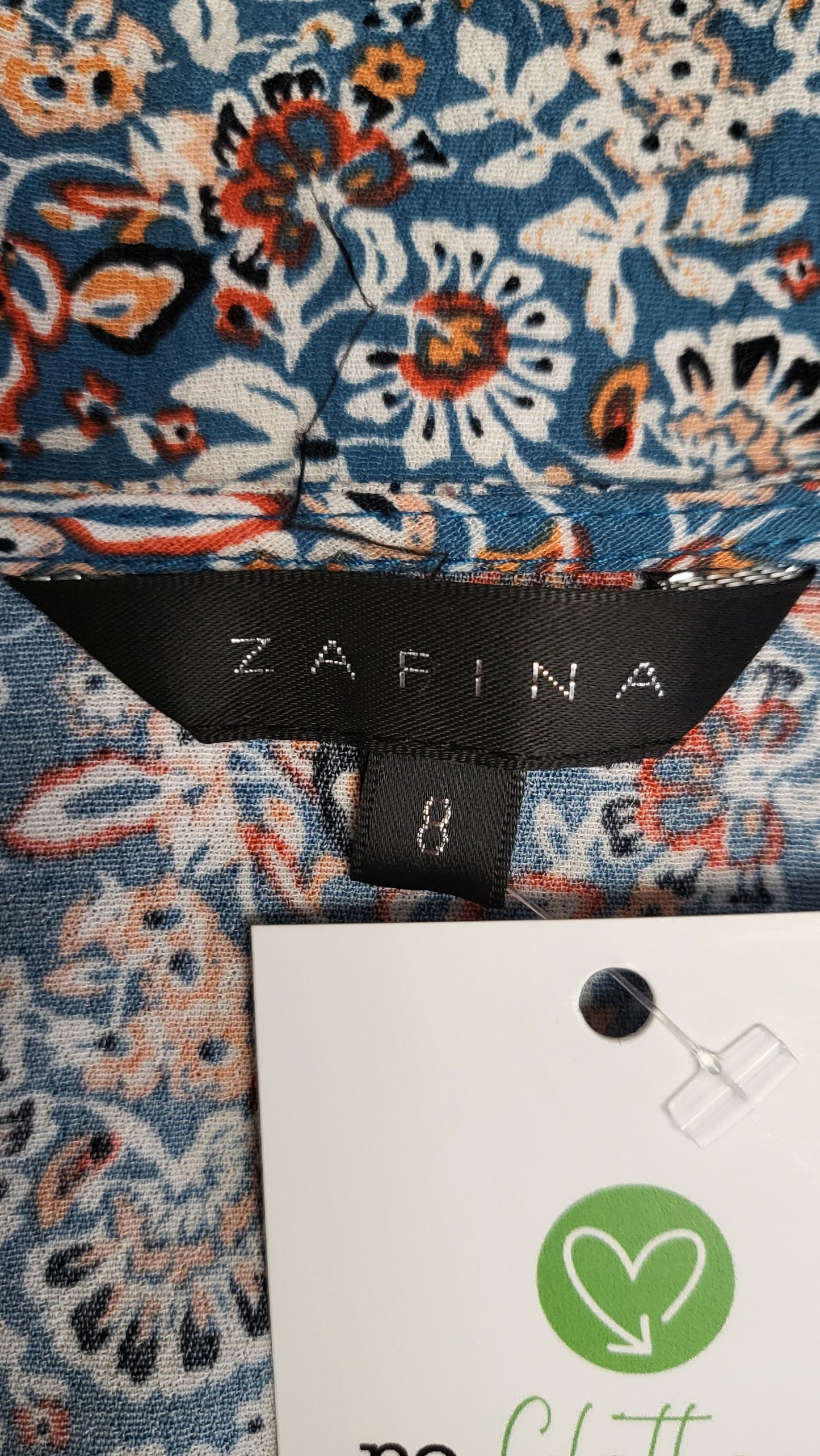 Zafina Teal Blue Print Top (8)