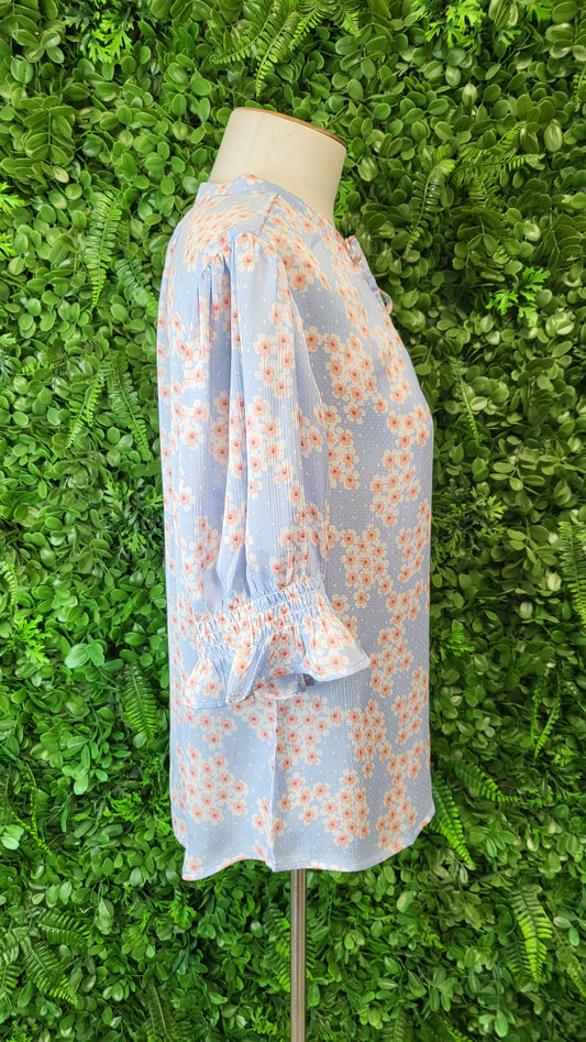 Leila+ Luca Blue Floral Print Top (8)