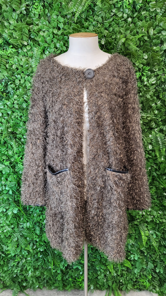 Emma Rose Brown Textured Jacket Scarf Set (12)
