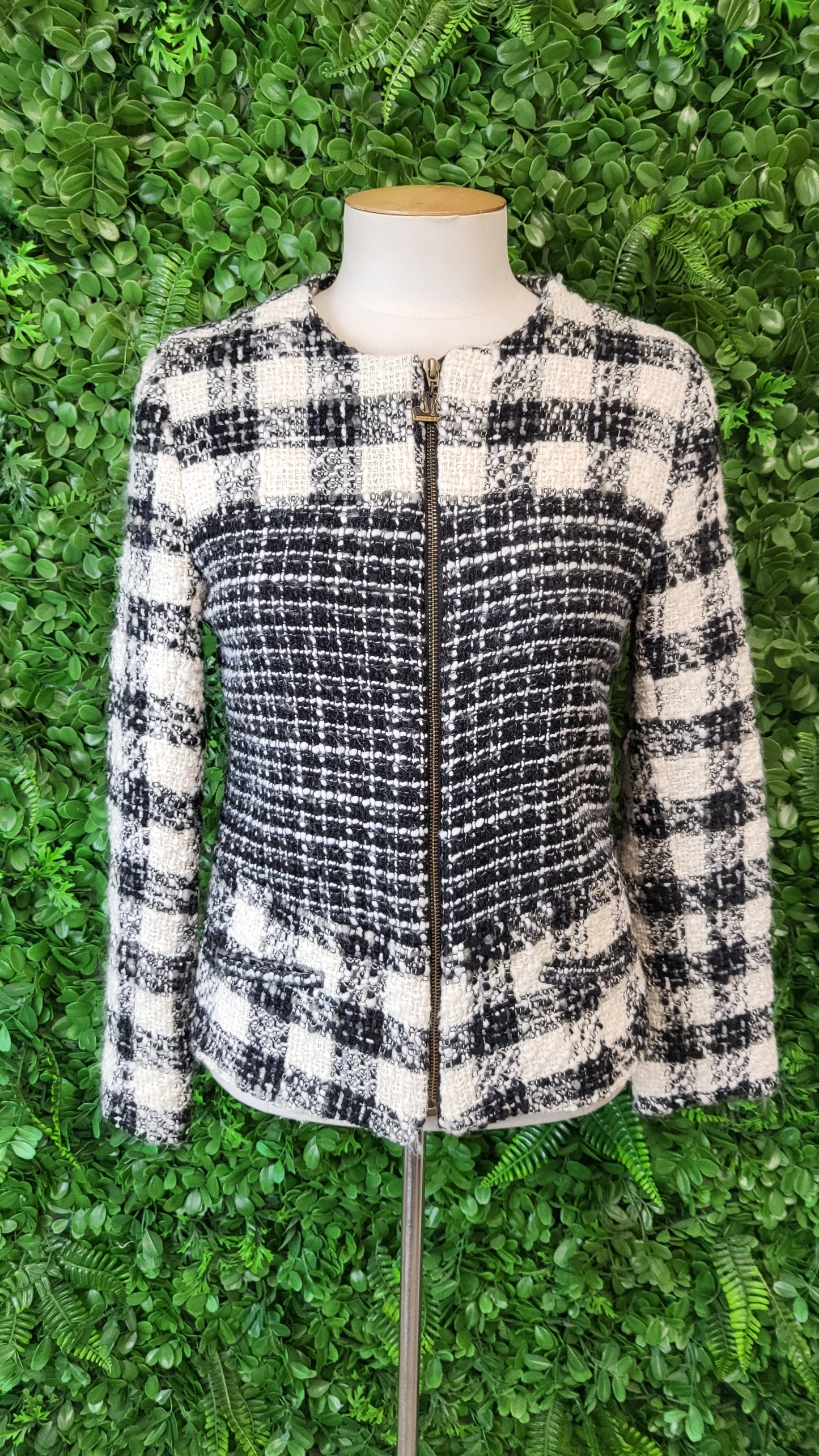 Desigual B/W Boucle Textured Jacket (8-10)