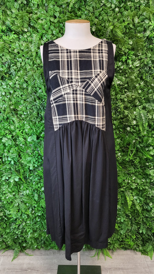 Nom*D Black Plaid Pinfore Dress (8-10)