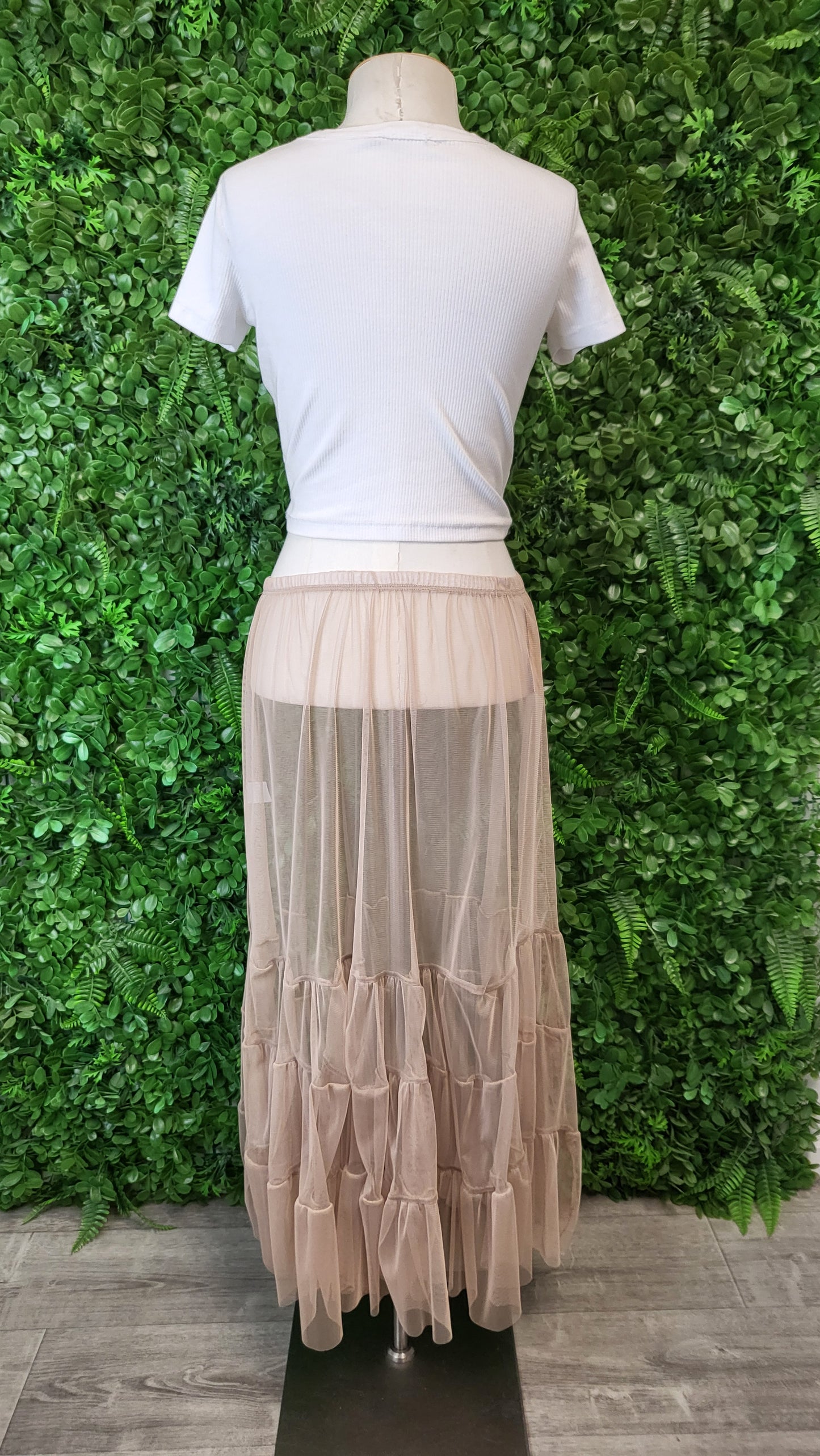 Silk Italia Coffee Tulle Layering Skirt BNWT (16)