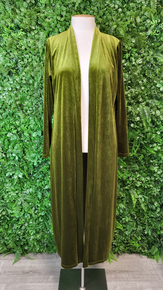 Green Velvet Duster Coat (12)