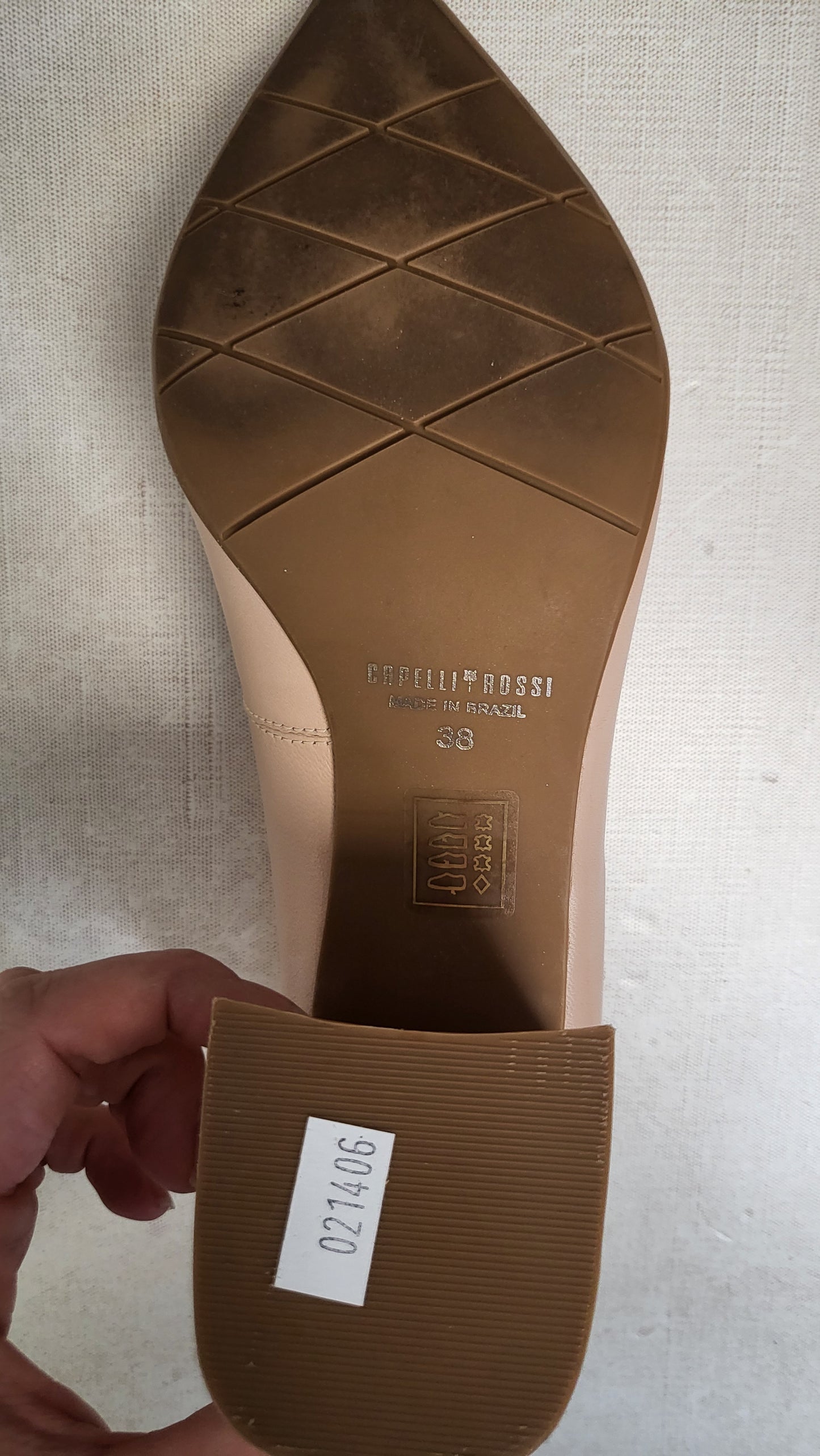 Capelli Rossi Nude Flared Heel As New (38)