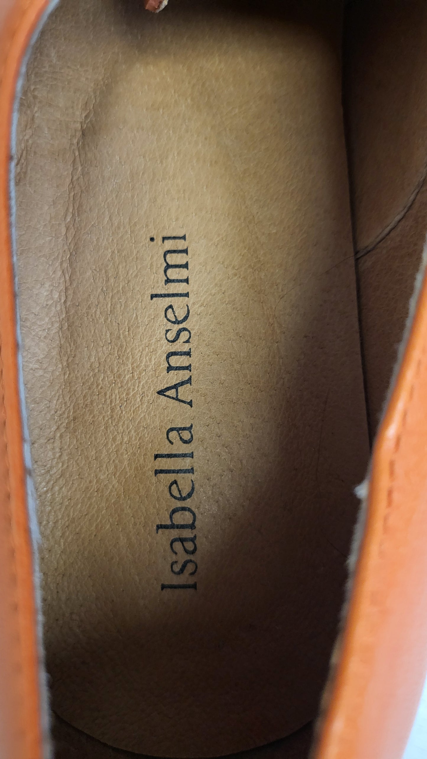 Isabella Anselmi Orange Zip Front Shoe (40)