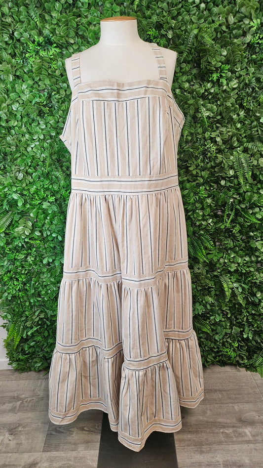 Refinity Stripe Linen Blend Dress (16)