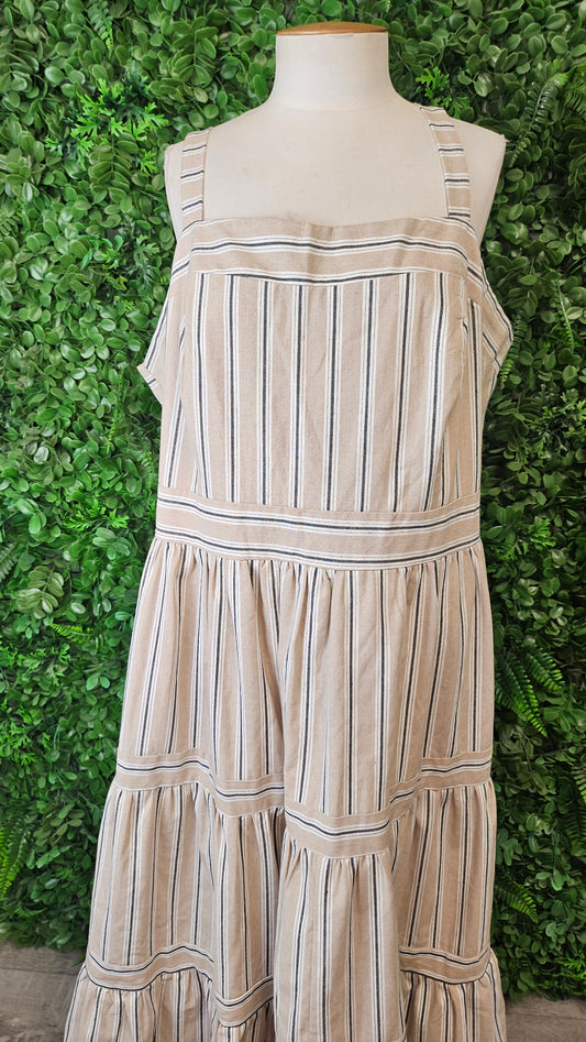 Refinity Stripe Linen Blend Dress (16)