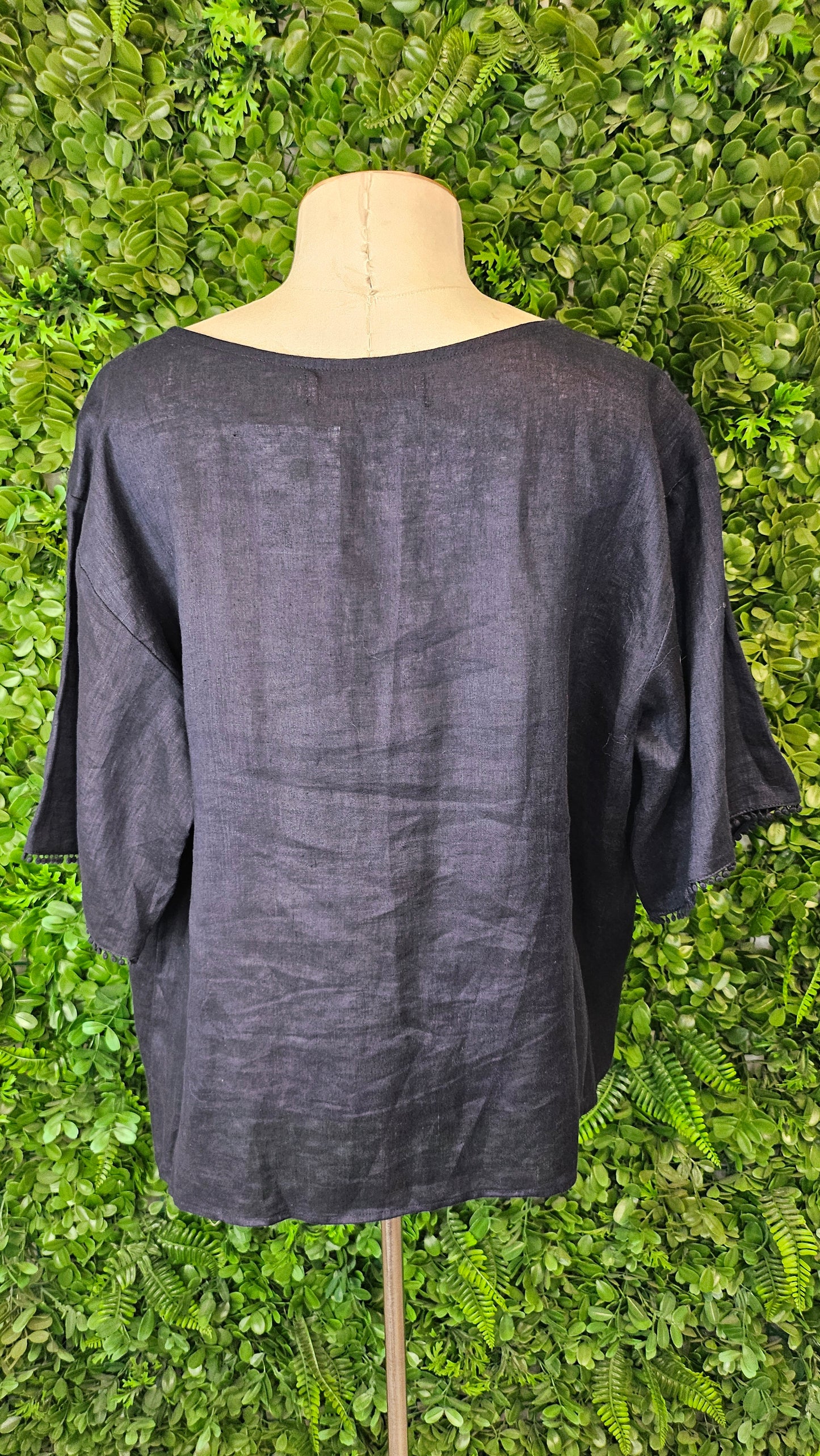 Isle of Mine Navy Linen Top (10-12)
