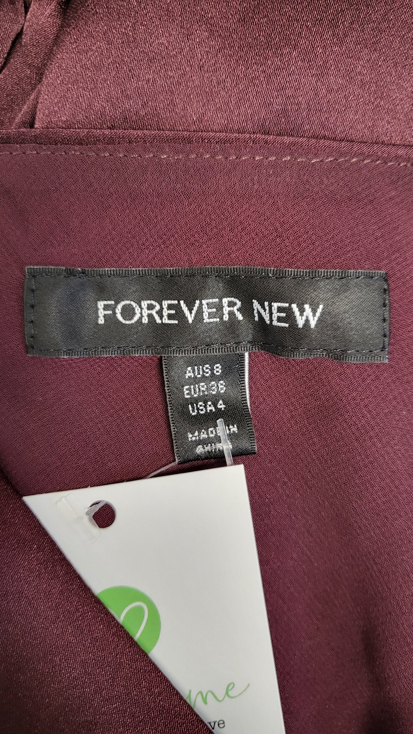 Forever New Burgundy Sateen Top (8)