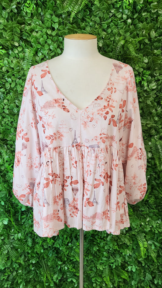 Stella + Gemma Pink Print Top (14)