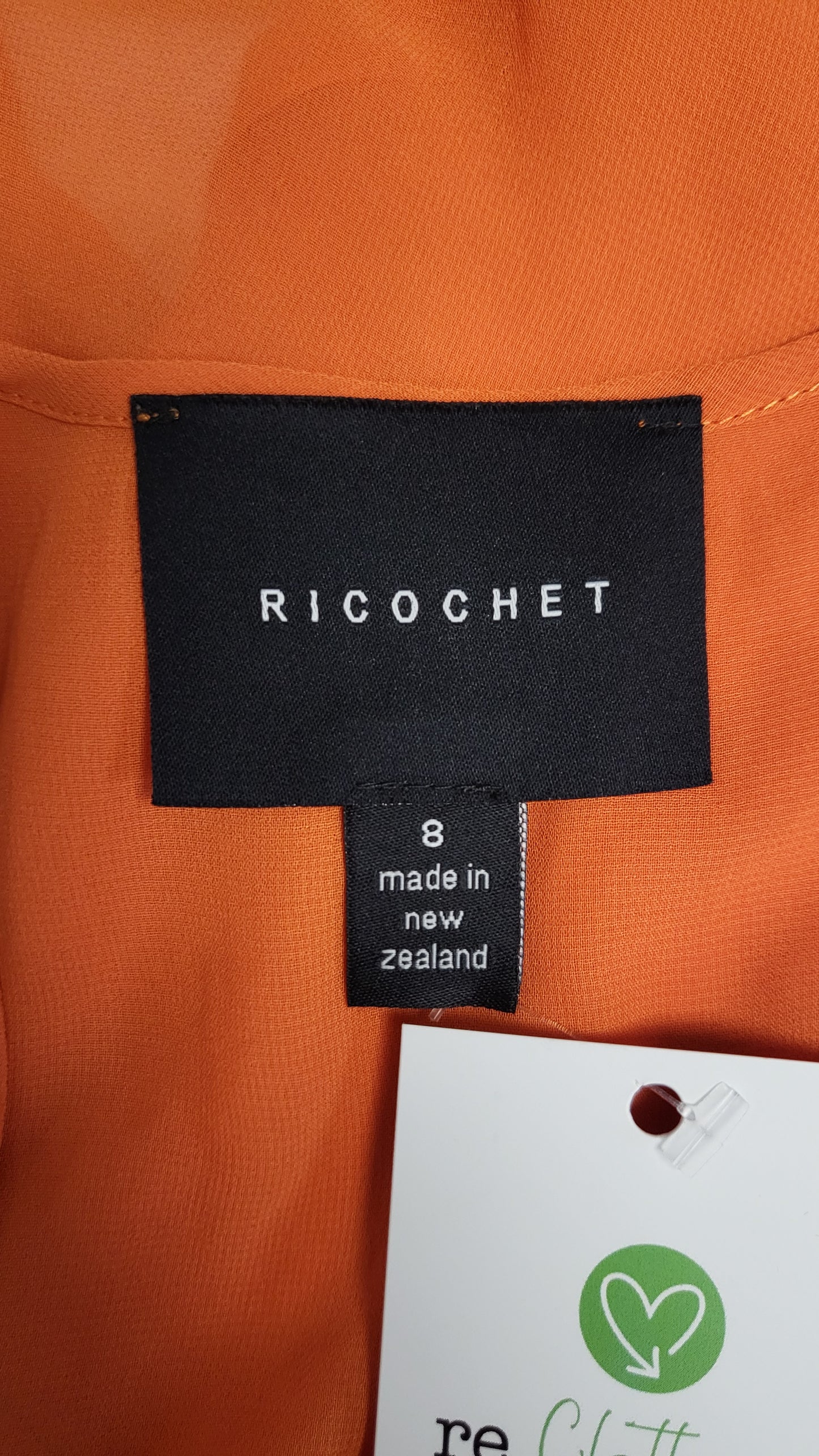 Ricochet Orange Draped Sheer Top (8-10)