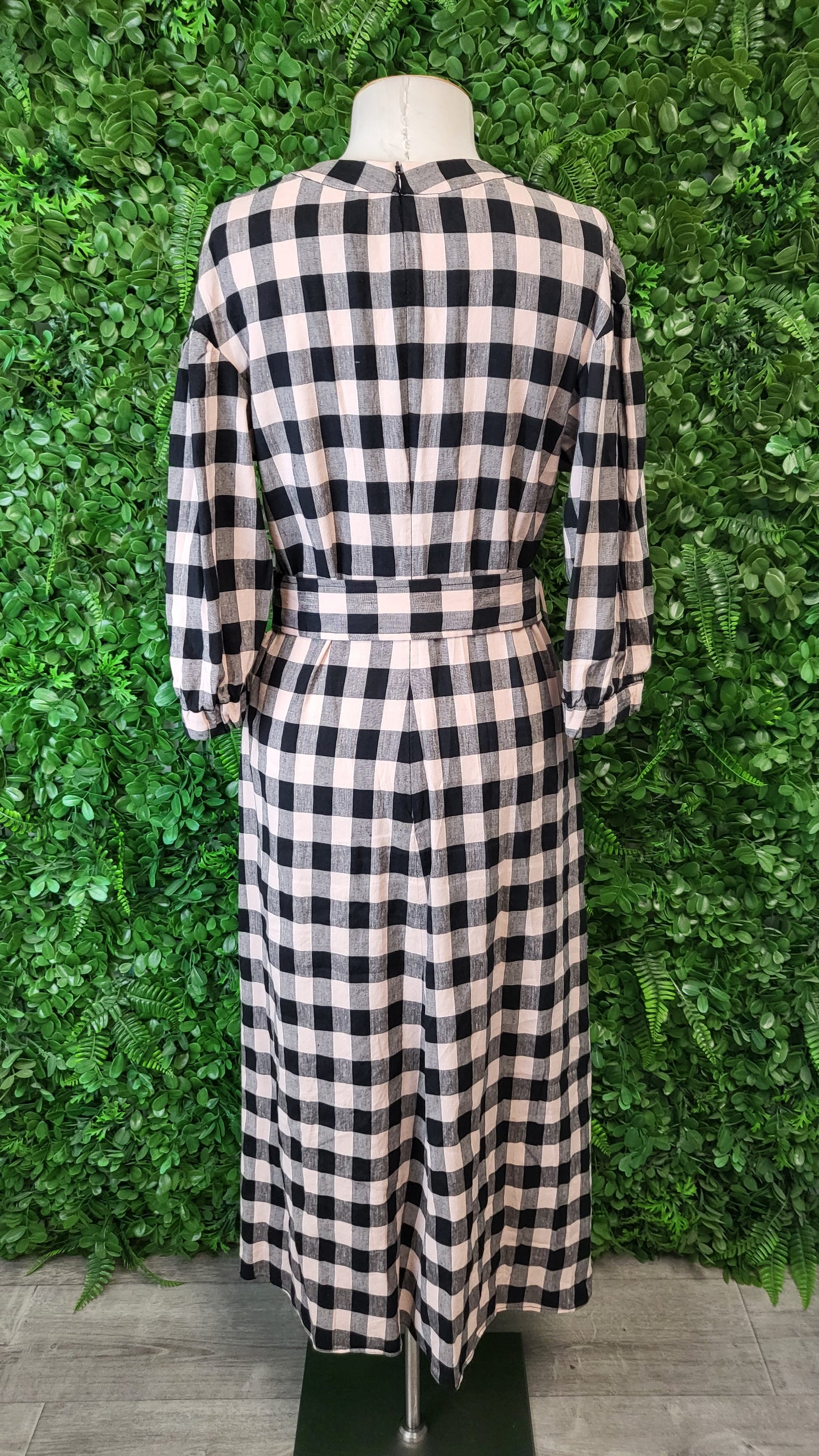 Veronika Maine Check Linen Blend Dress (10)
