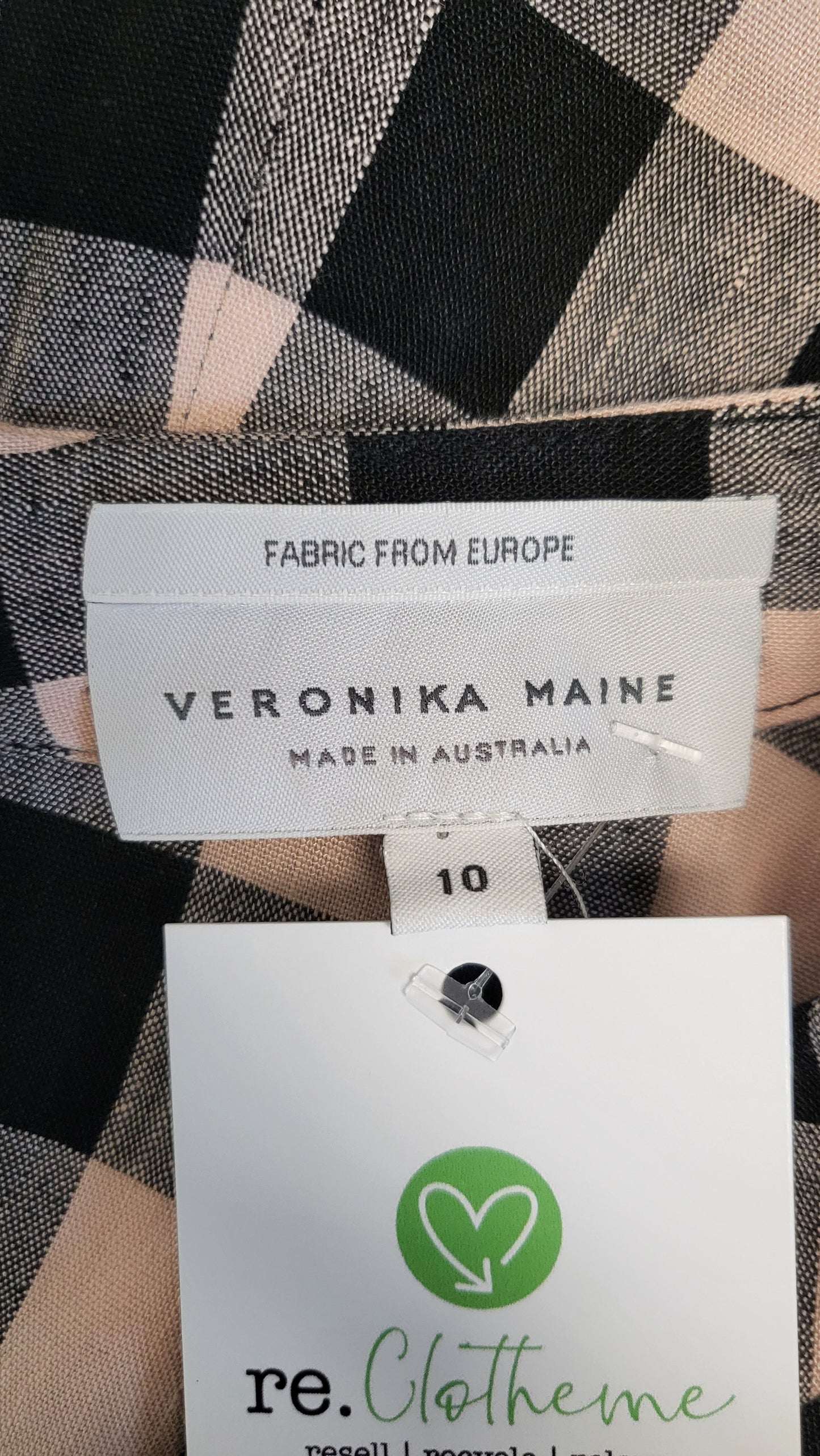Veronika Maine Check Linen Blend Dress (10)