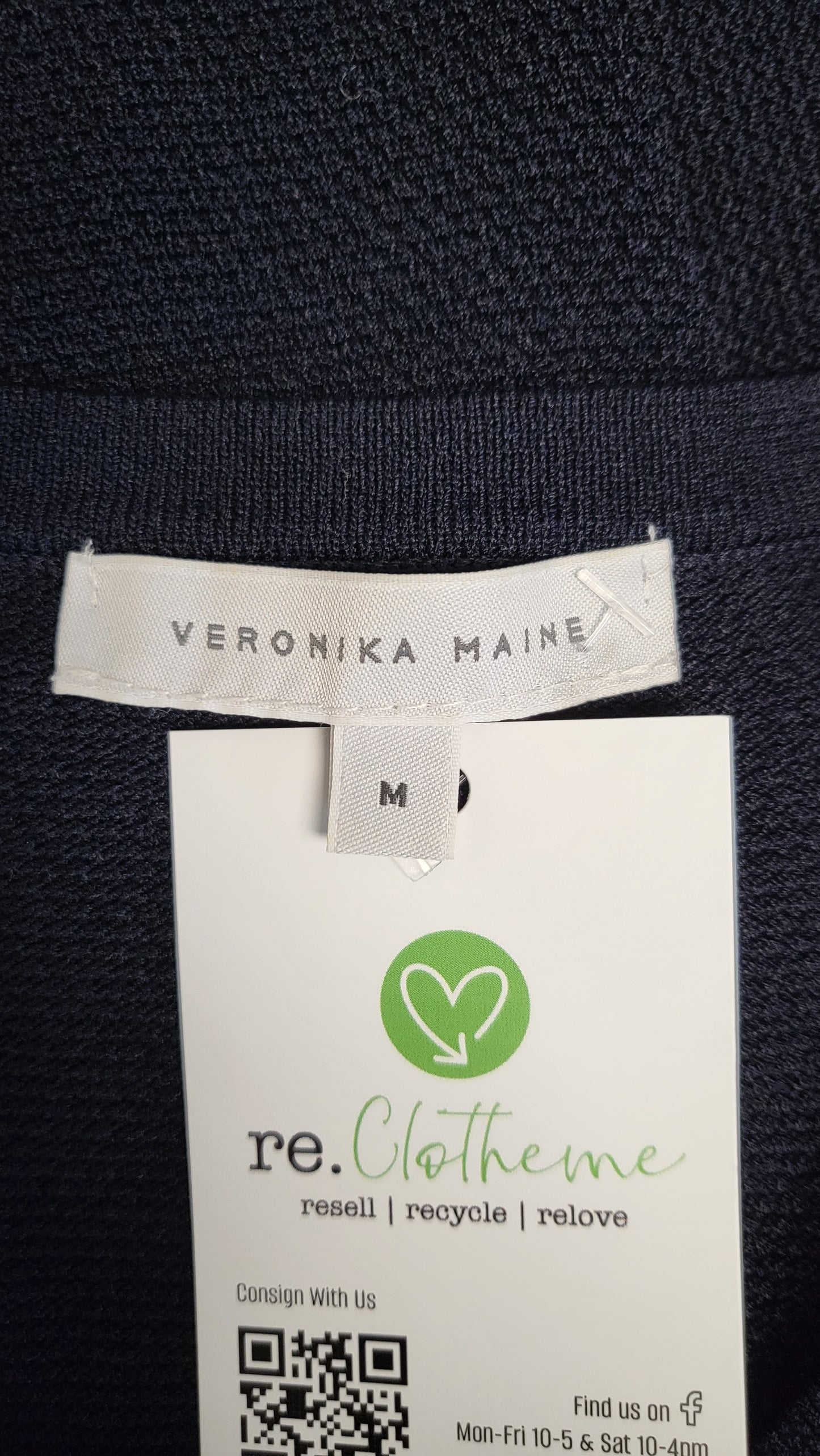 Veronika Maine Navy Knit Zipped Top (10)
