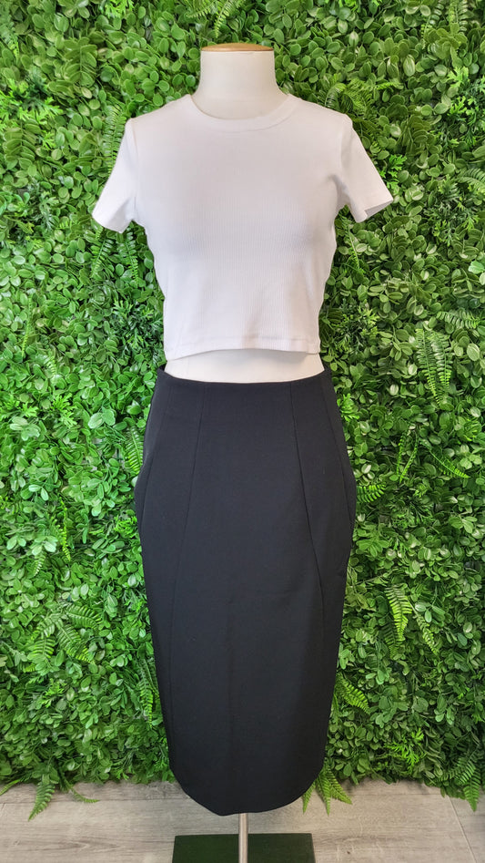 Veronika Maine Black Midi Skirt (10)