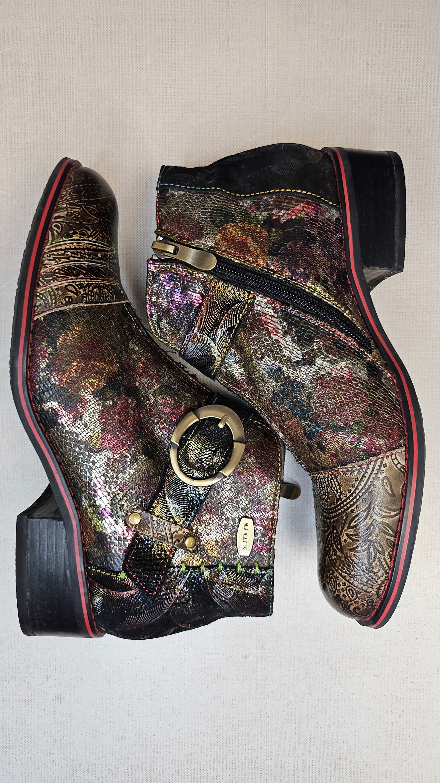 Maher Multi Patterned Ankle Boot (37)