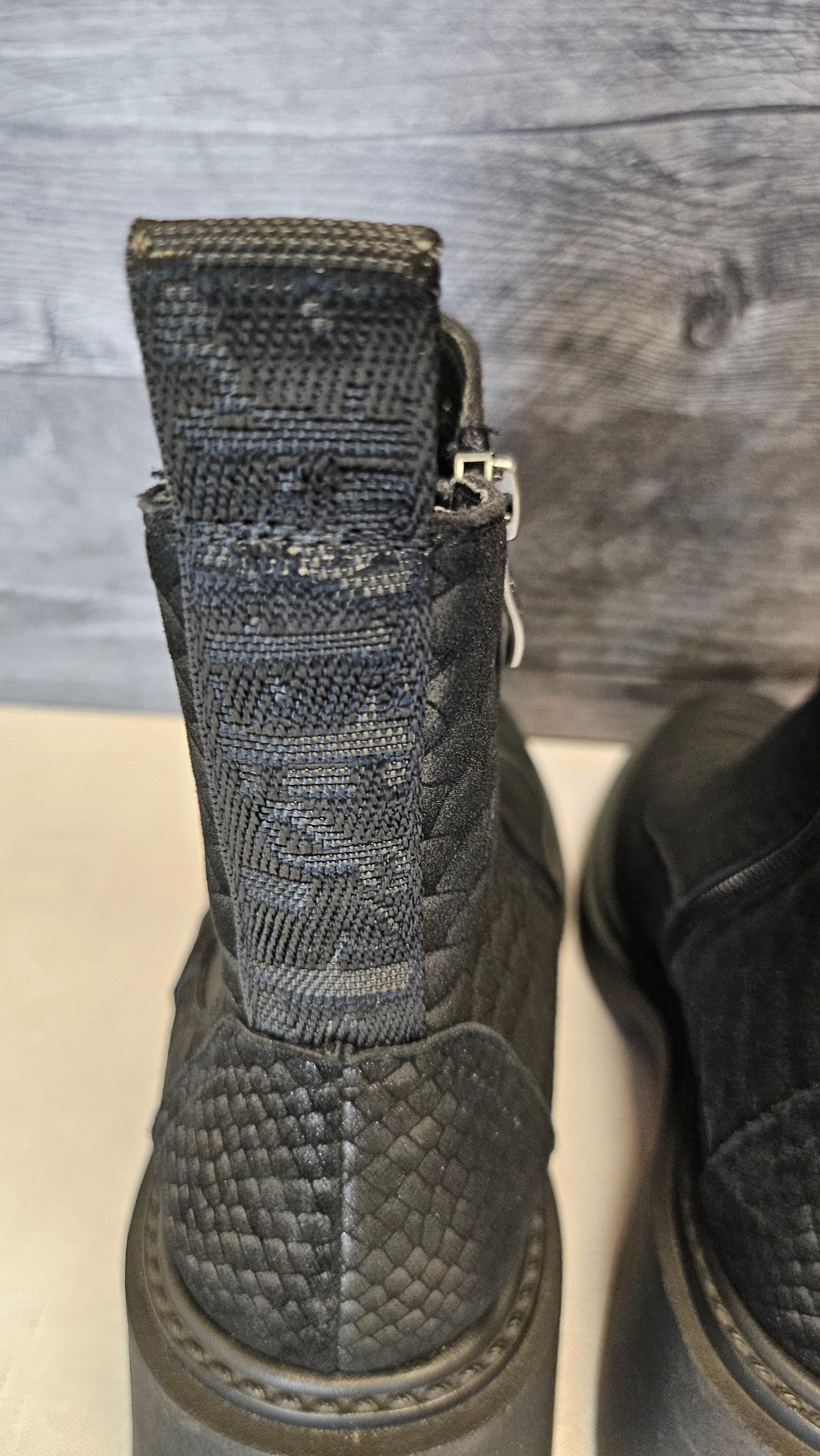 Bresley Black Chunky Leather Boot (38)