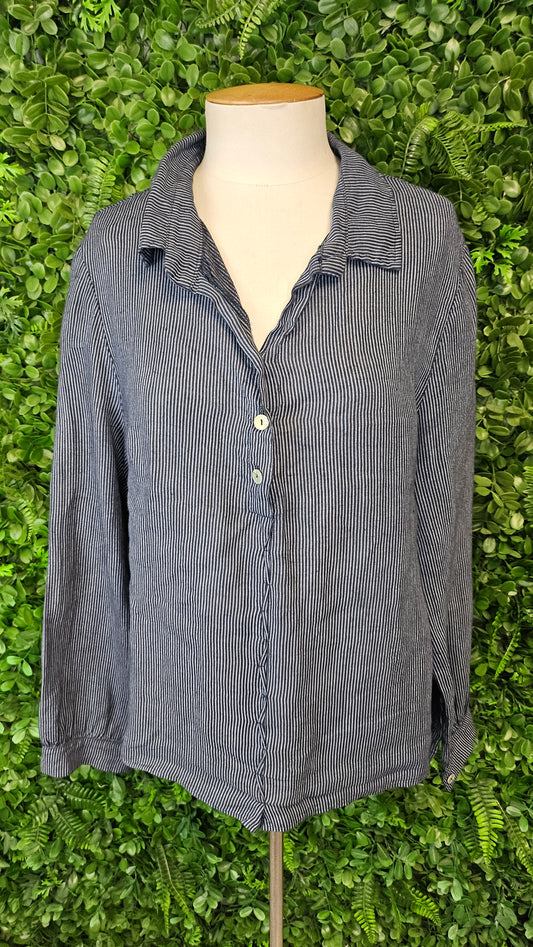 Made In Italy Blue Linen Shirt (10)