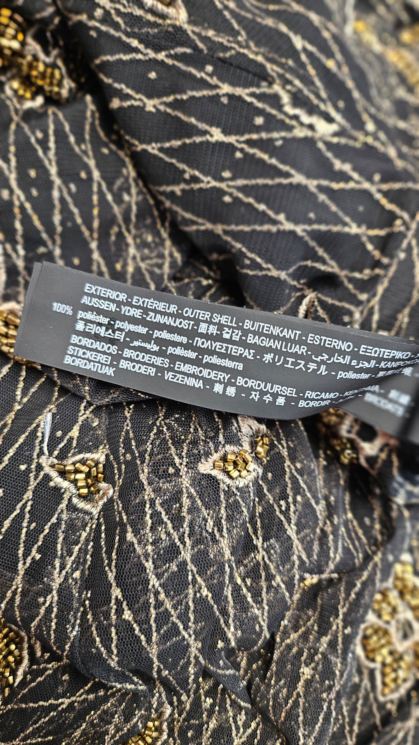 Zara Black/Gold Embroidered Skirt (10)