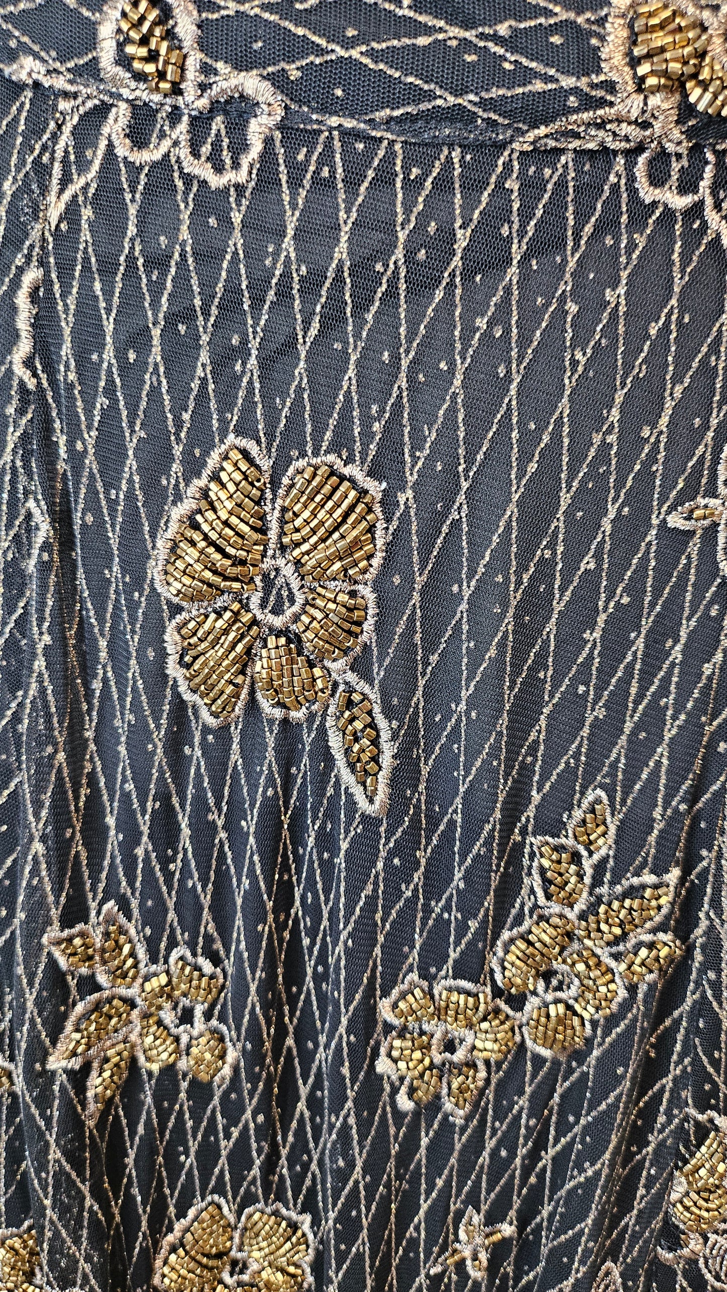 Zara Black/Gold Embroidered Skirt (10)