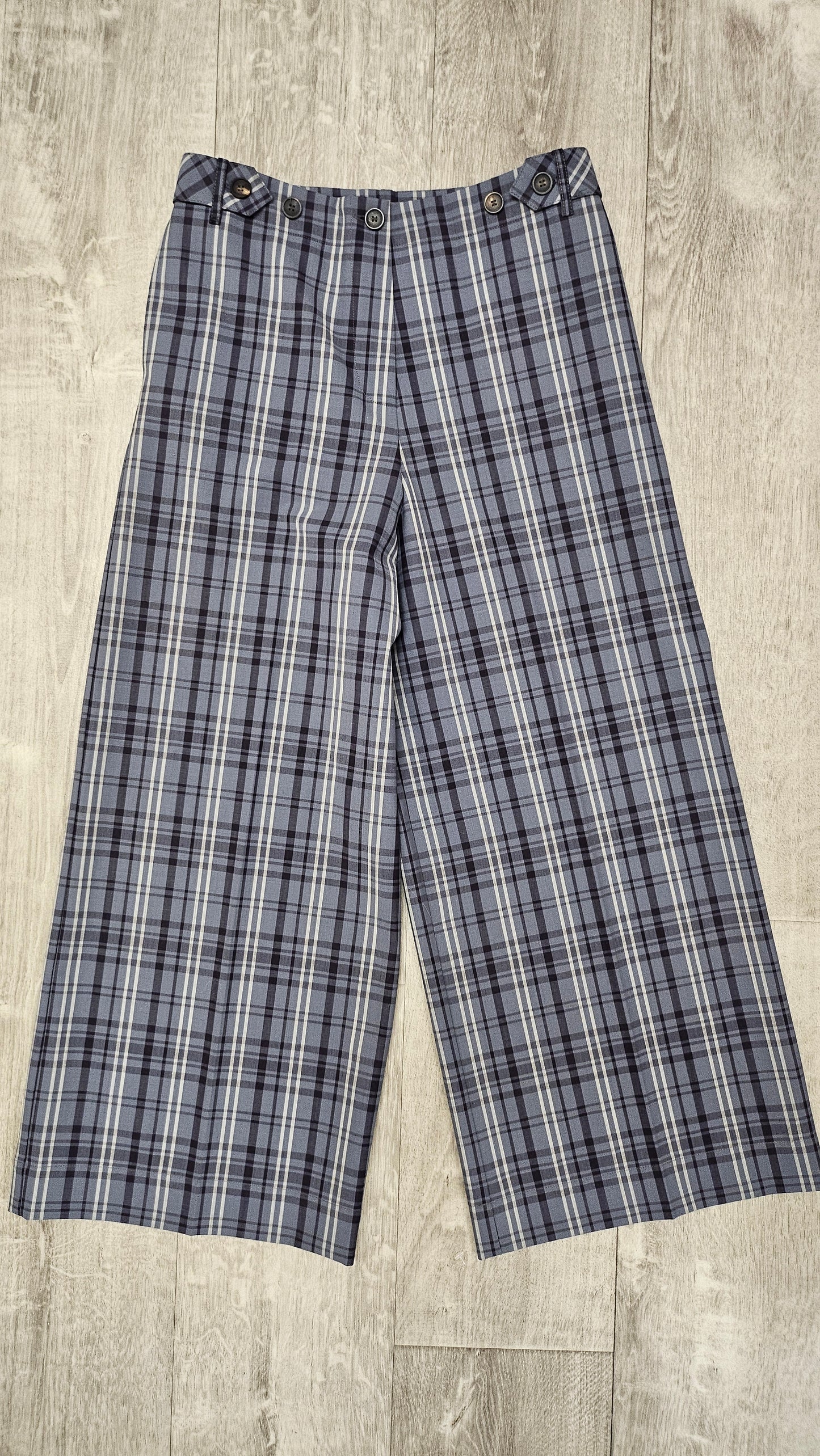 Alysi Blue Check Pant Wool Blend (10)
