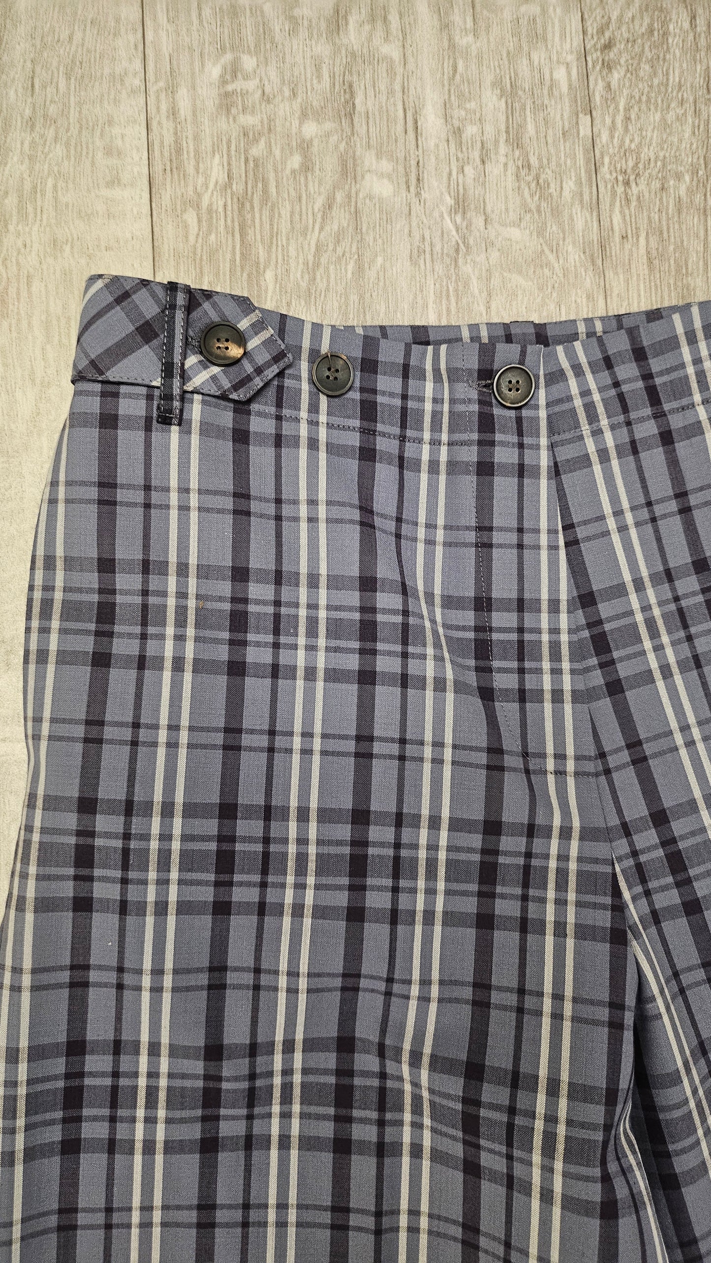Alysi Blue Check Pant Wool Blend (10)