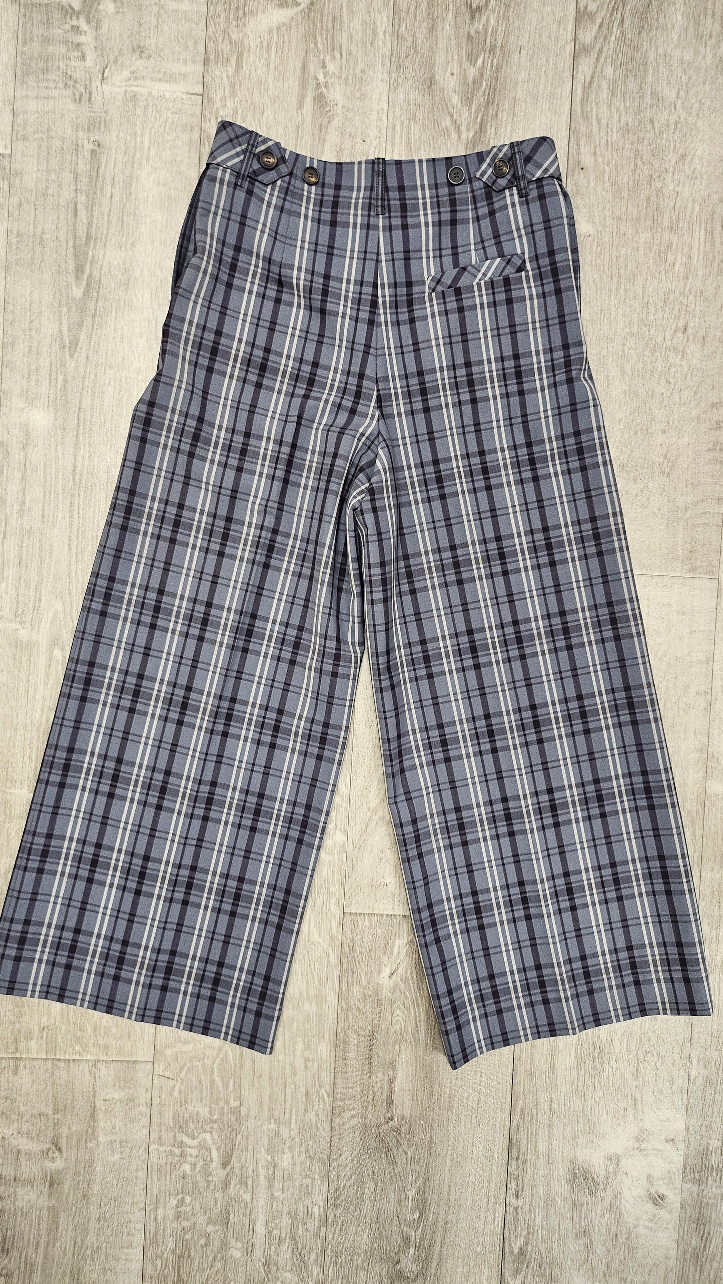 Alysi Blue Check Pant Wool Blend (10)
