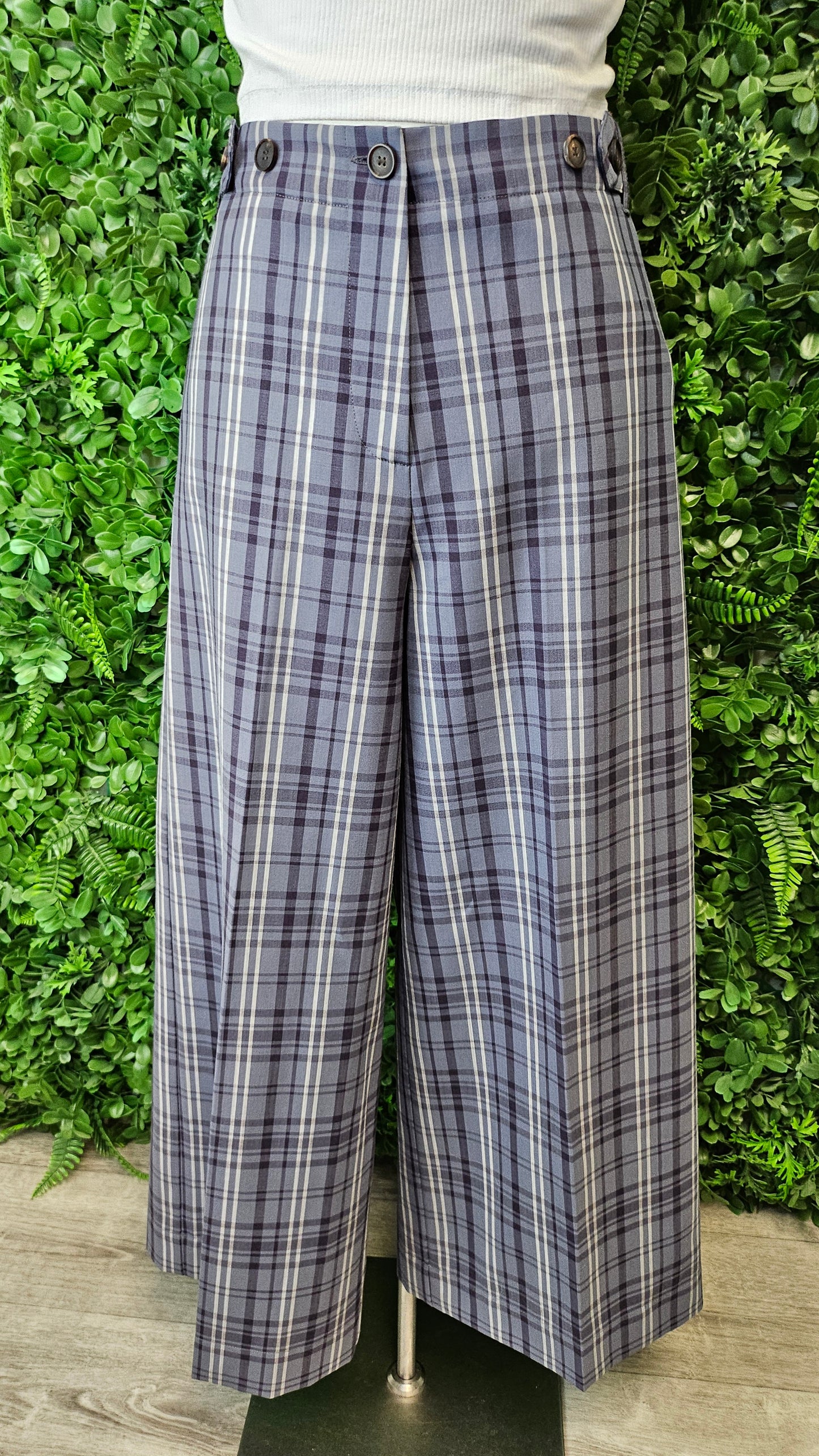 Alysi Blue Check Pant Wool Blend (10)