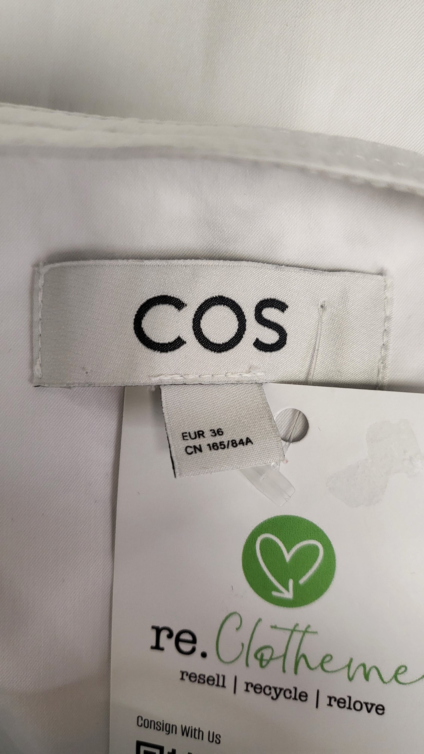 COS White Collarless Shirt (8-10)
