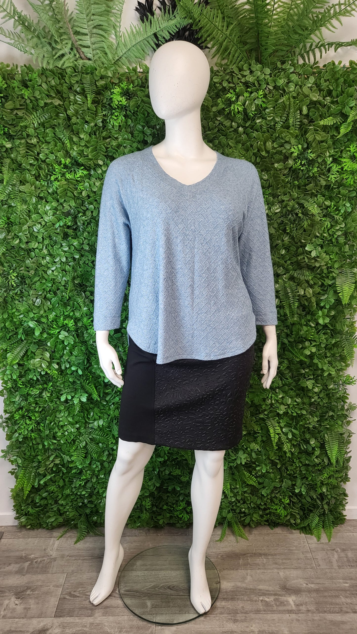 Motto Light Blue Textured Knit Top (14-16)