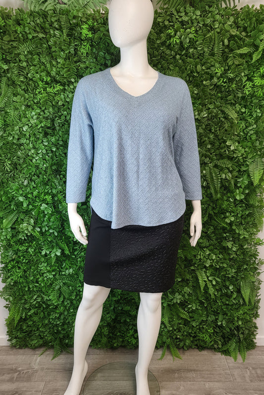 Motto Light Blue Textured Knit Top (14-16)