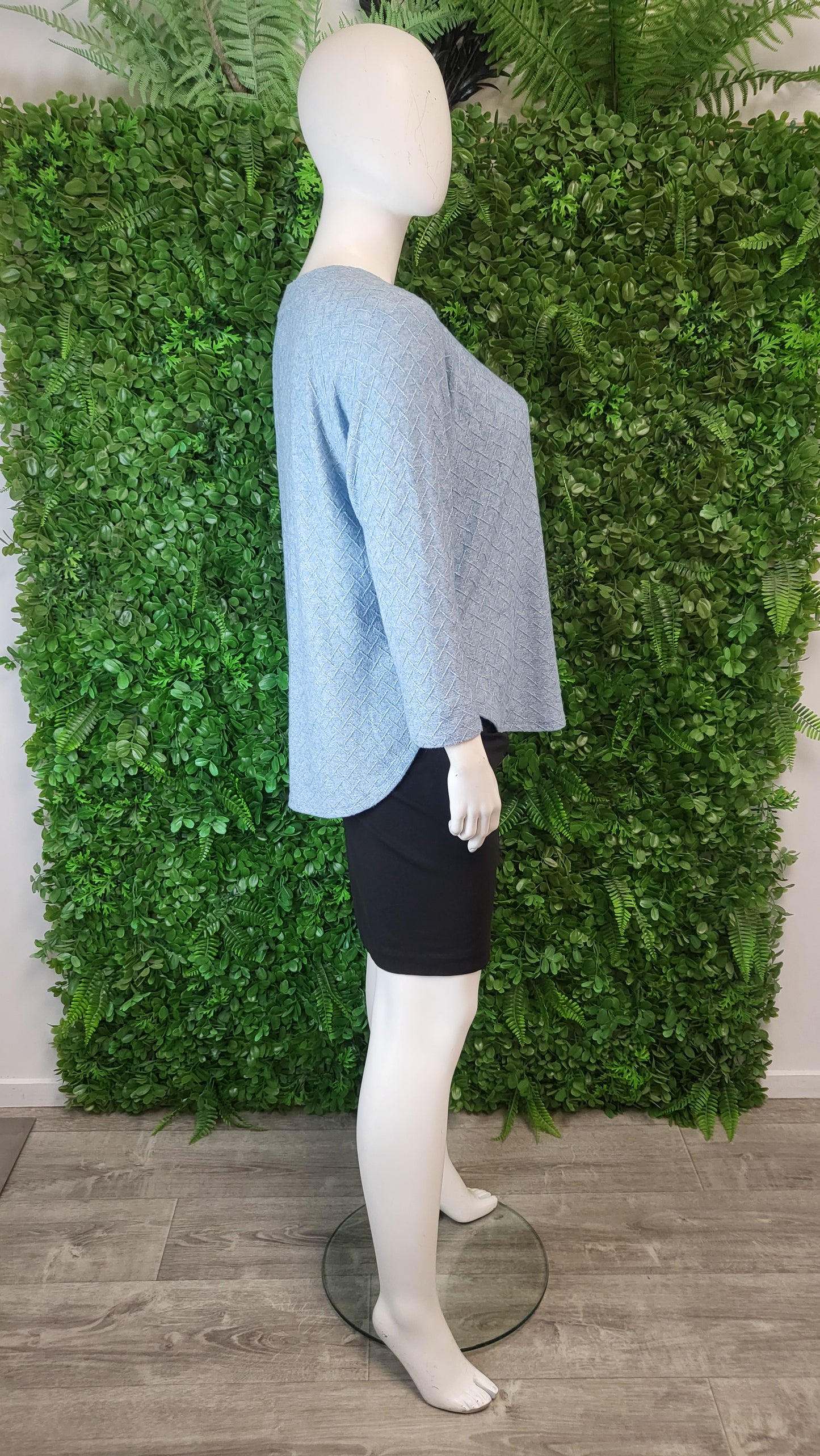 Motto Light Blue Textured Knit Top (14-16)