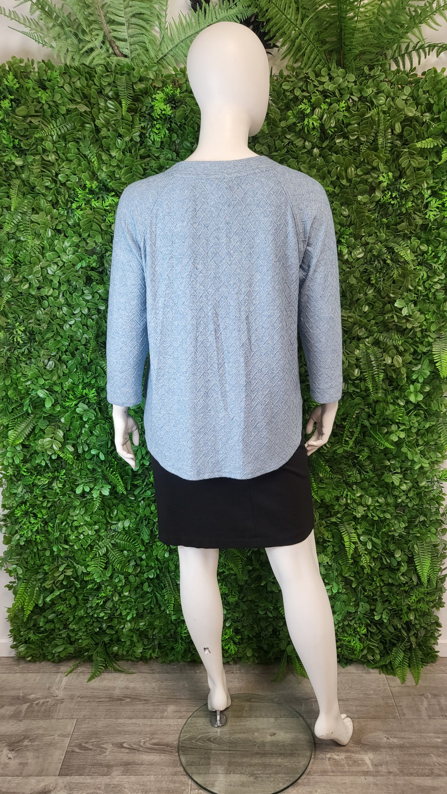 Motto Light Blue Textured Knit Top (14-16)