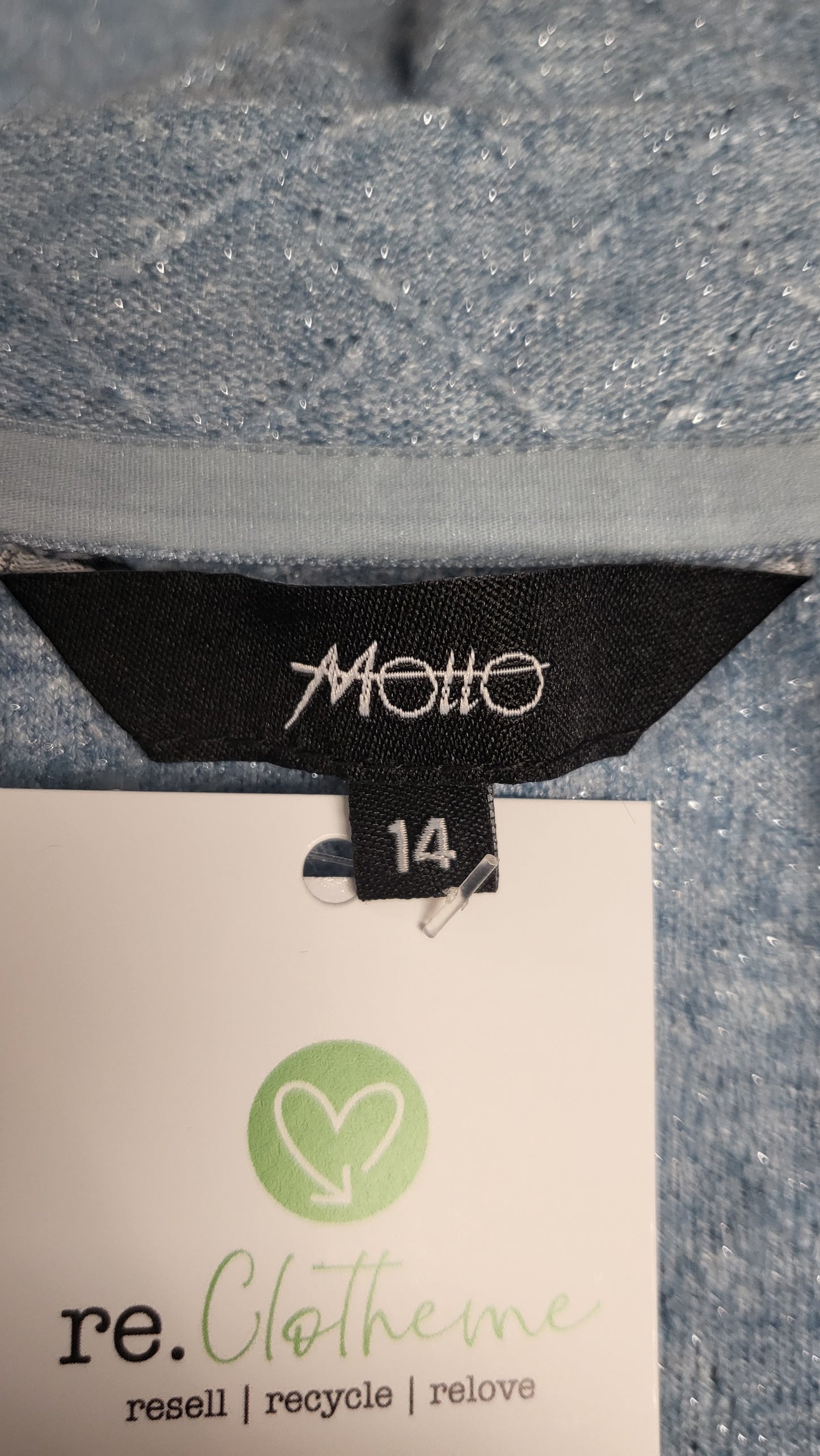 Motto Light Blue Textured Knit Top (14-16)