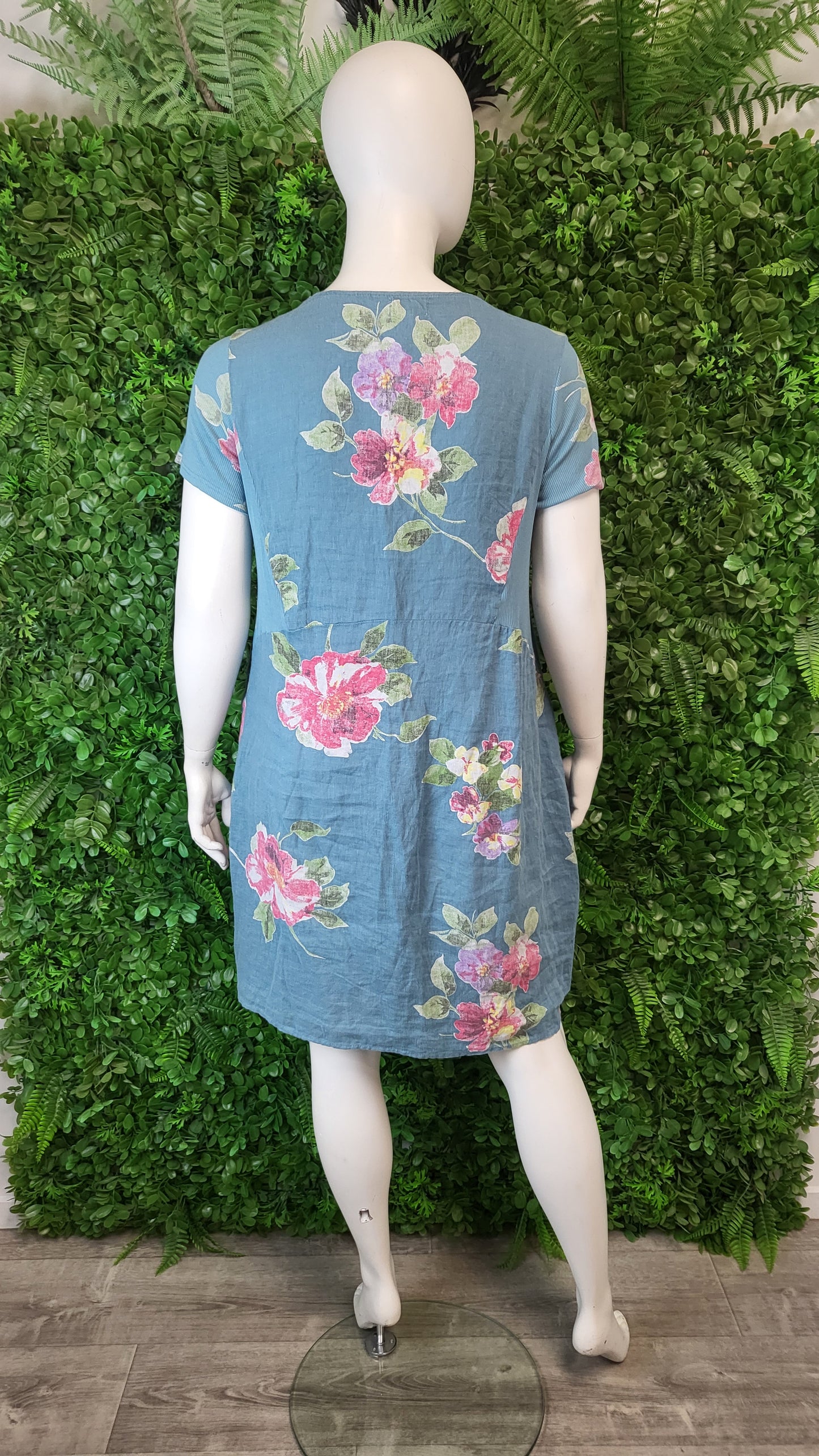 Cali & Co Teal Linen Dress (14-16)