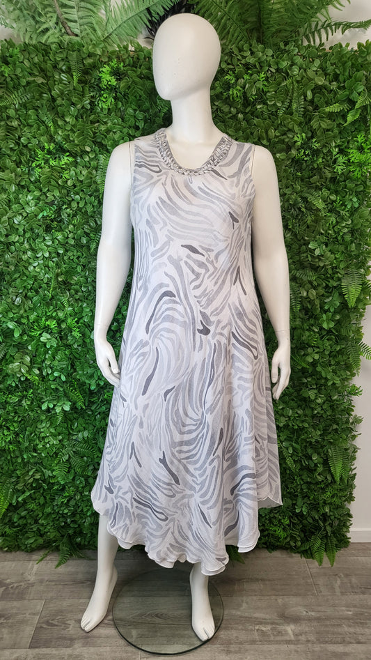 virtuelle Silver Grey Bias Cut Dress (18)