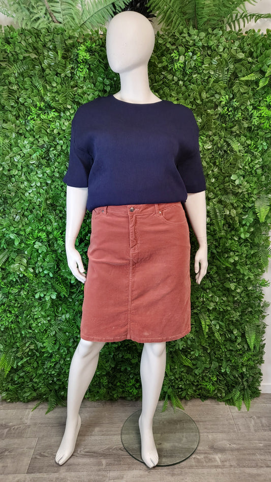 Vassalli Terracotta Cord Skirt (16)