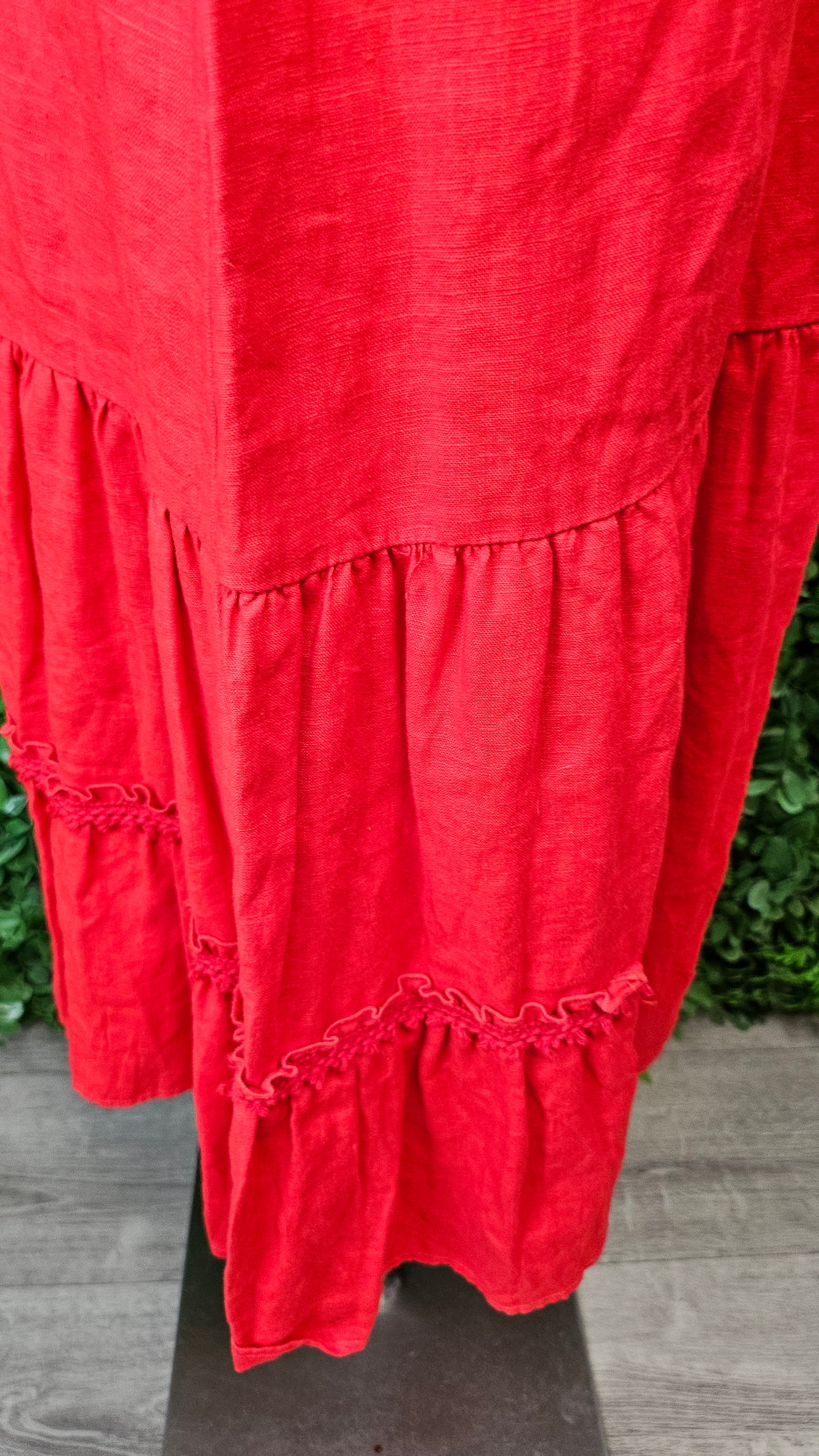 Madly Sweetly Red Linen Dress (10)
