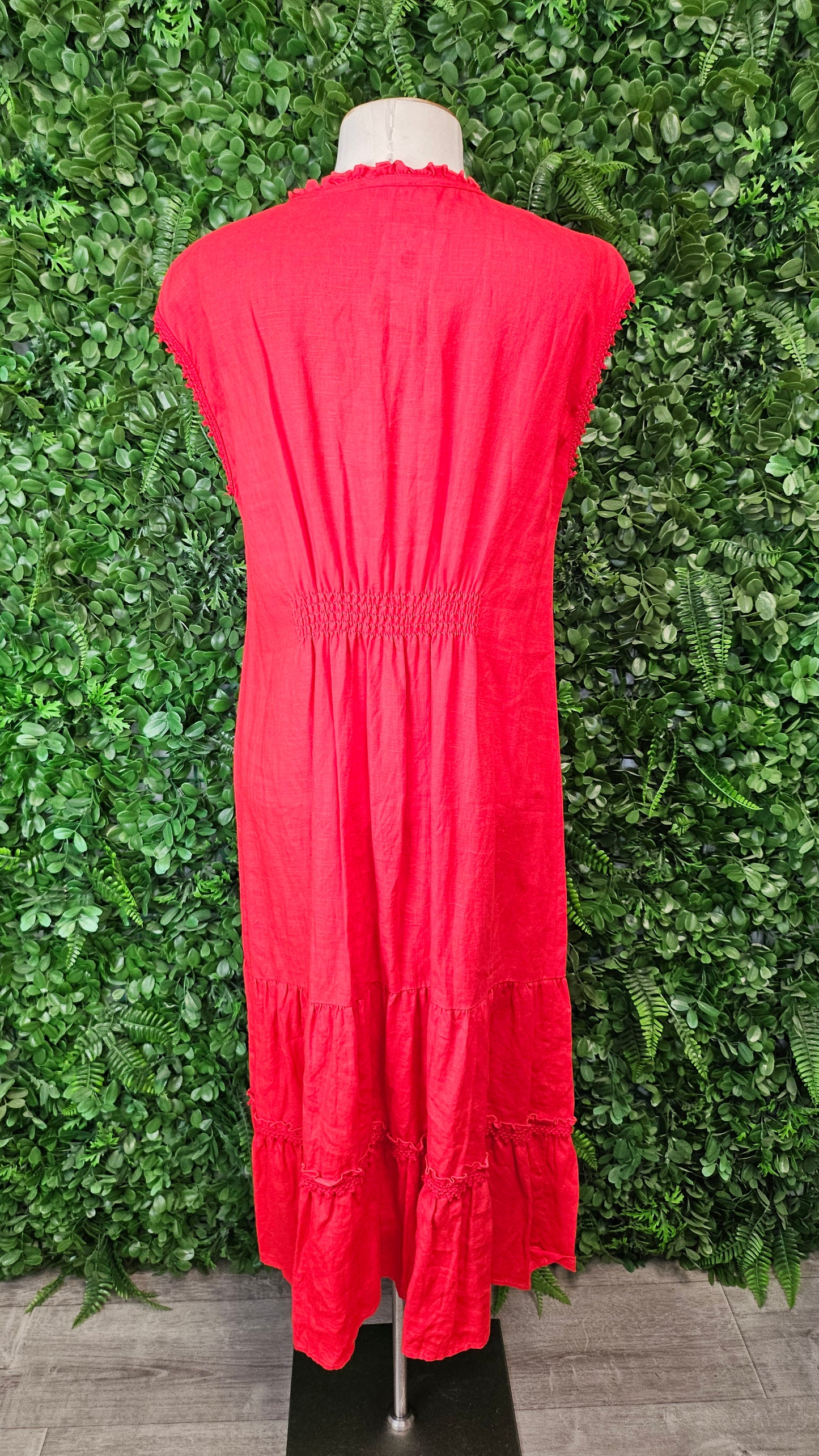 Madly Sweetly Red Linen Dress (10)